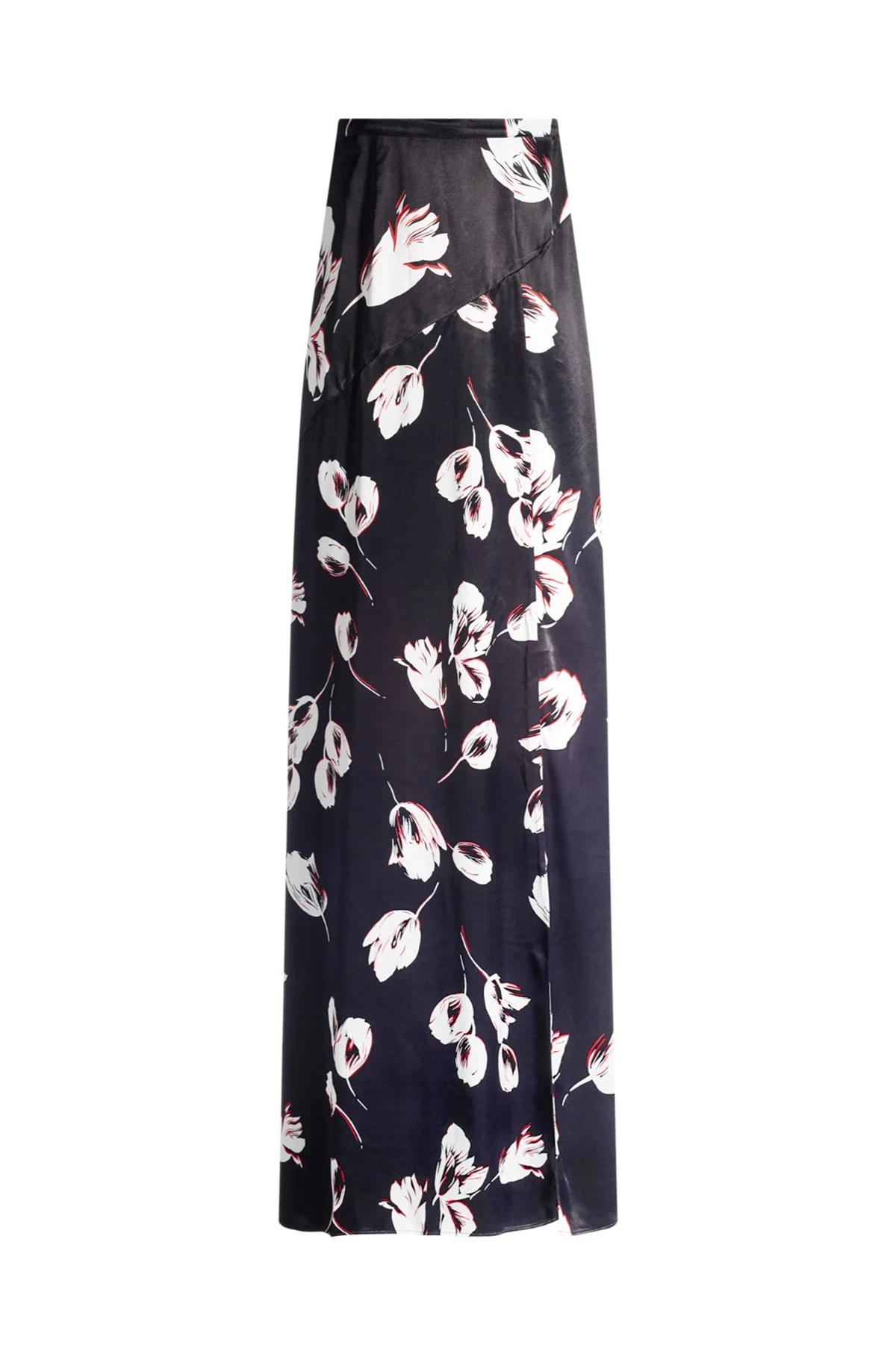 SATIN MAXI SKIRT WITH TULIP PRINT - 1