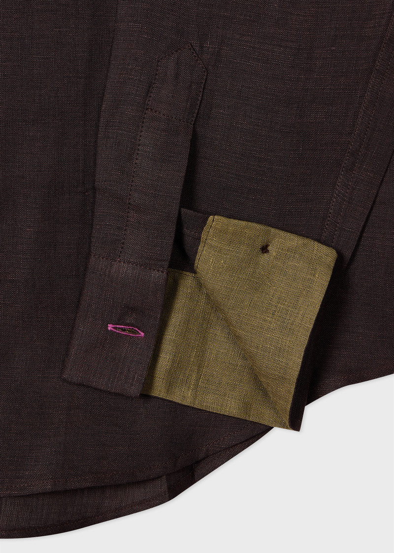 Paul Smith Dark Brown Linen Shirt outlook