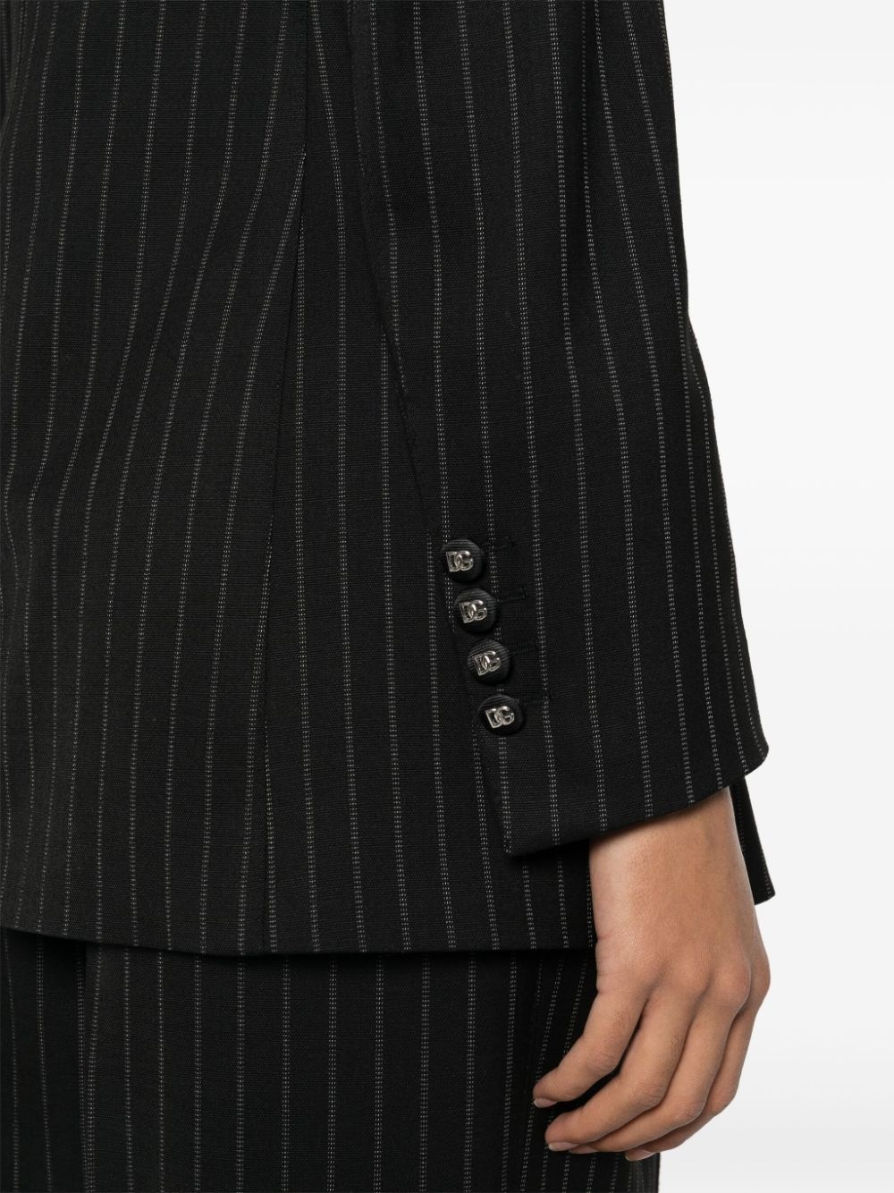 pinstriped single-breasted blazer - 5