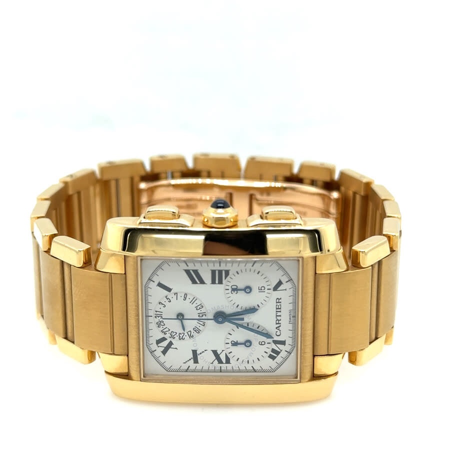 Pre-owned Cartier Tank Francaise Chronograph Quartz Silver Dial Men's Watch W50005R2 - 5