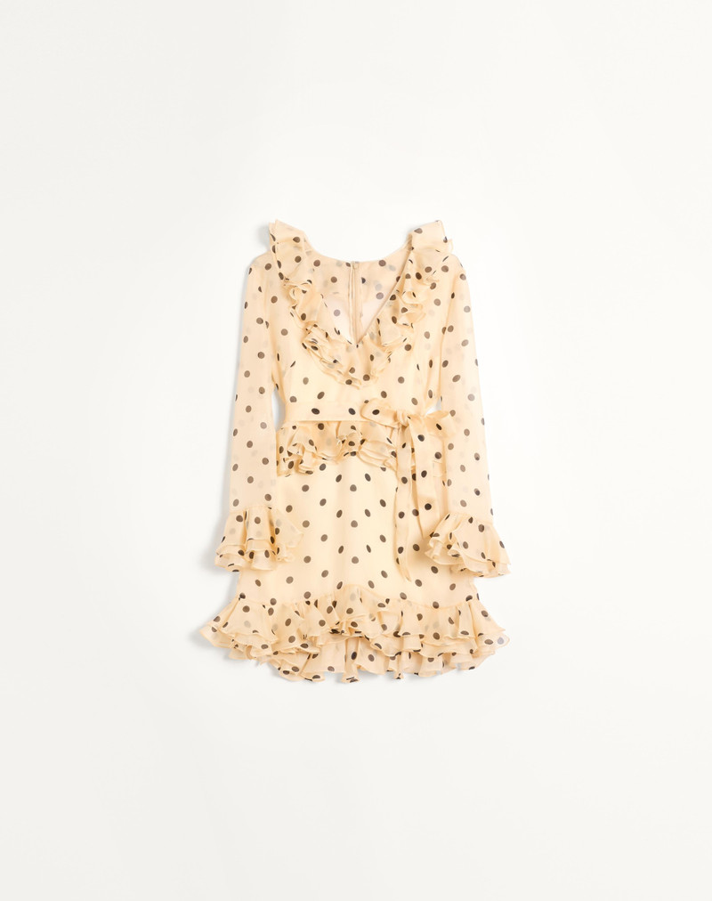 SHORT DRESS IN ORGANZA WITH POLKA DOT PRINT 1