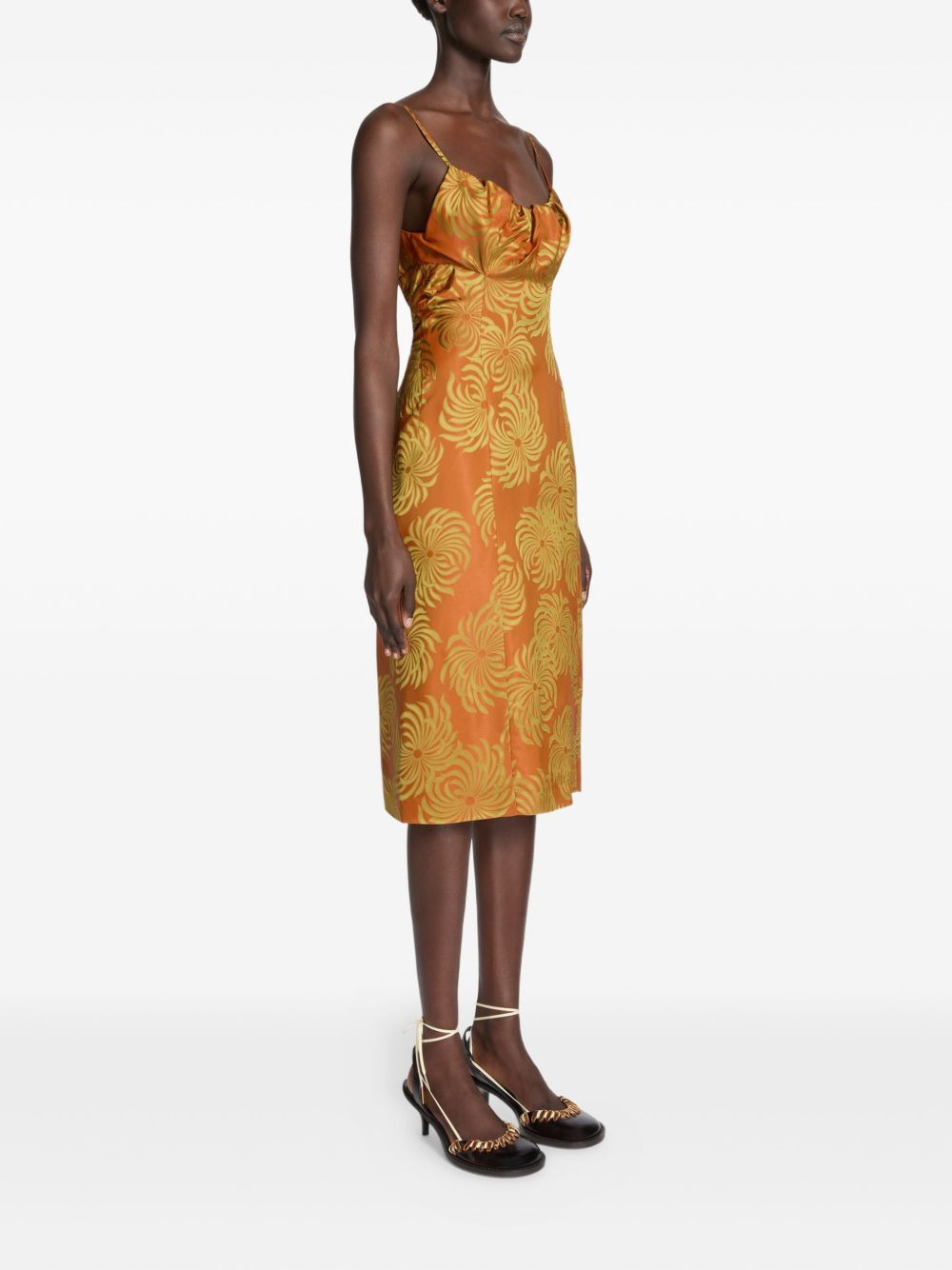 geometric-pattern midi dress - 3