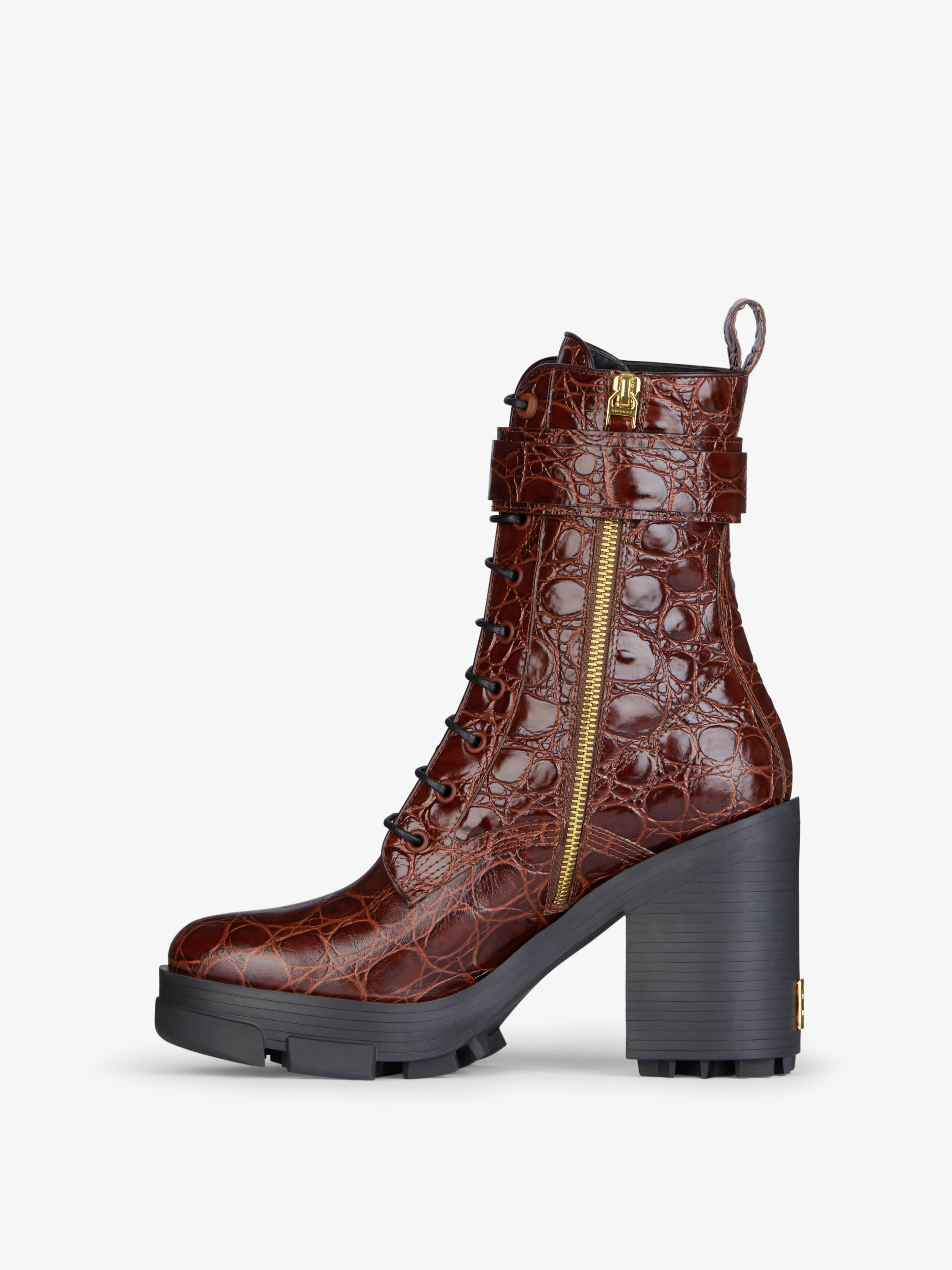 TERRA BOOTS IN CROCODILE EFFECT LEATHER - 3