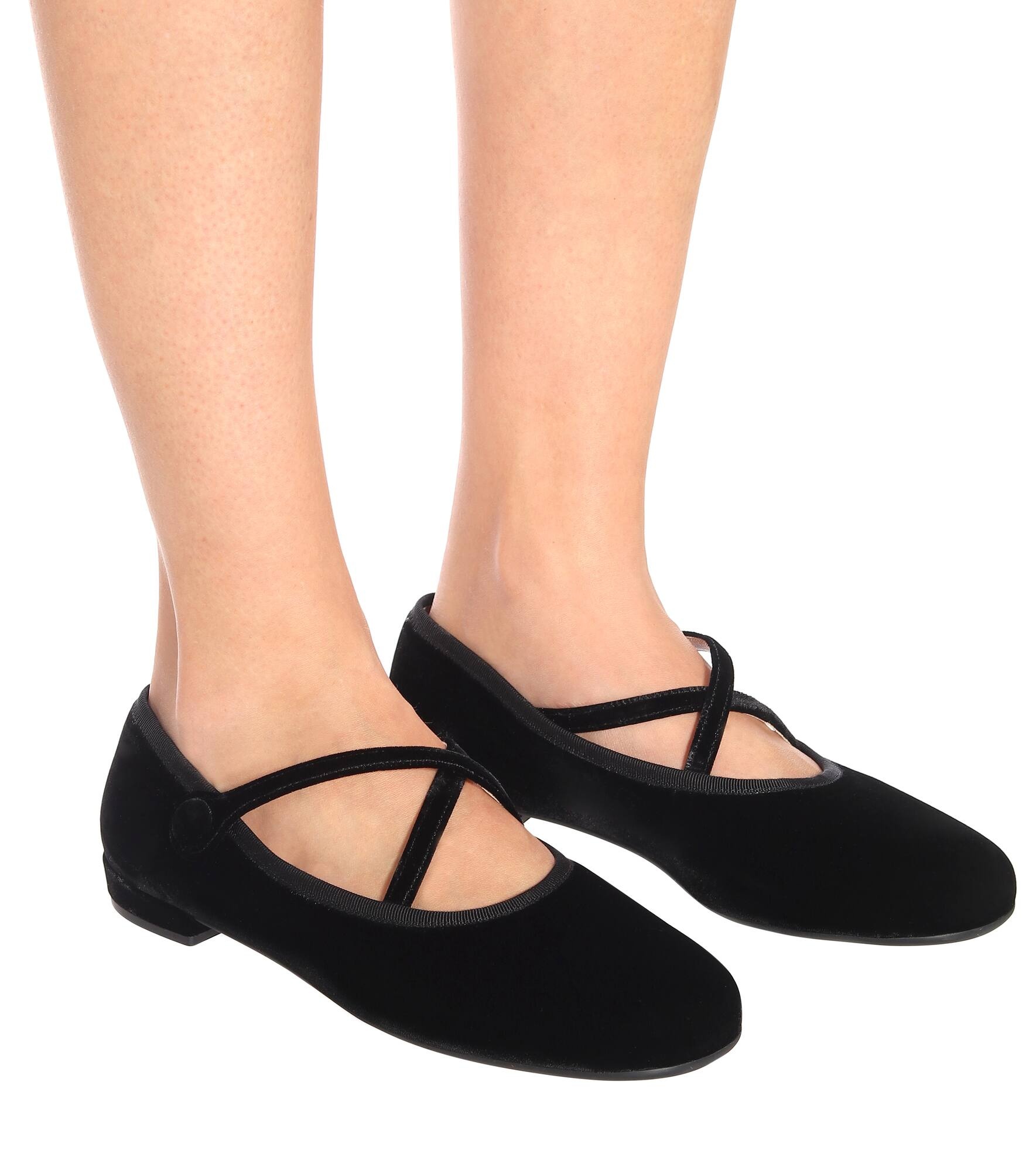 Velvet ballet flats - 4