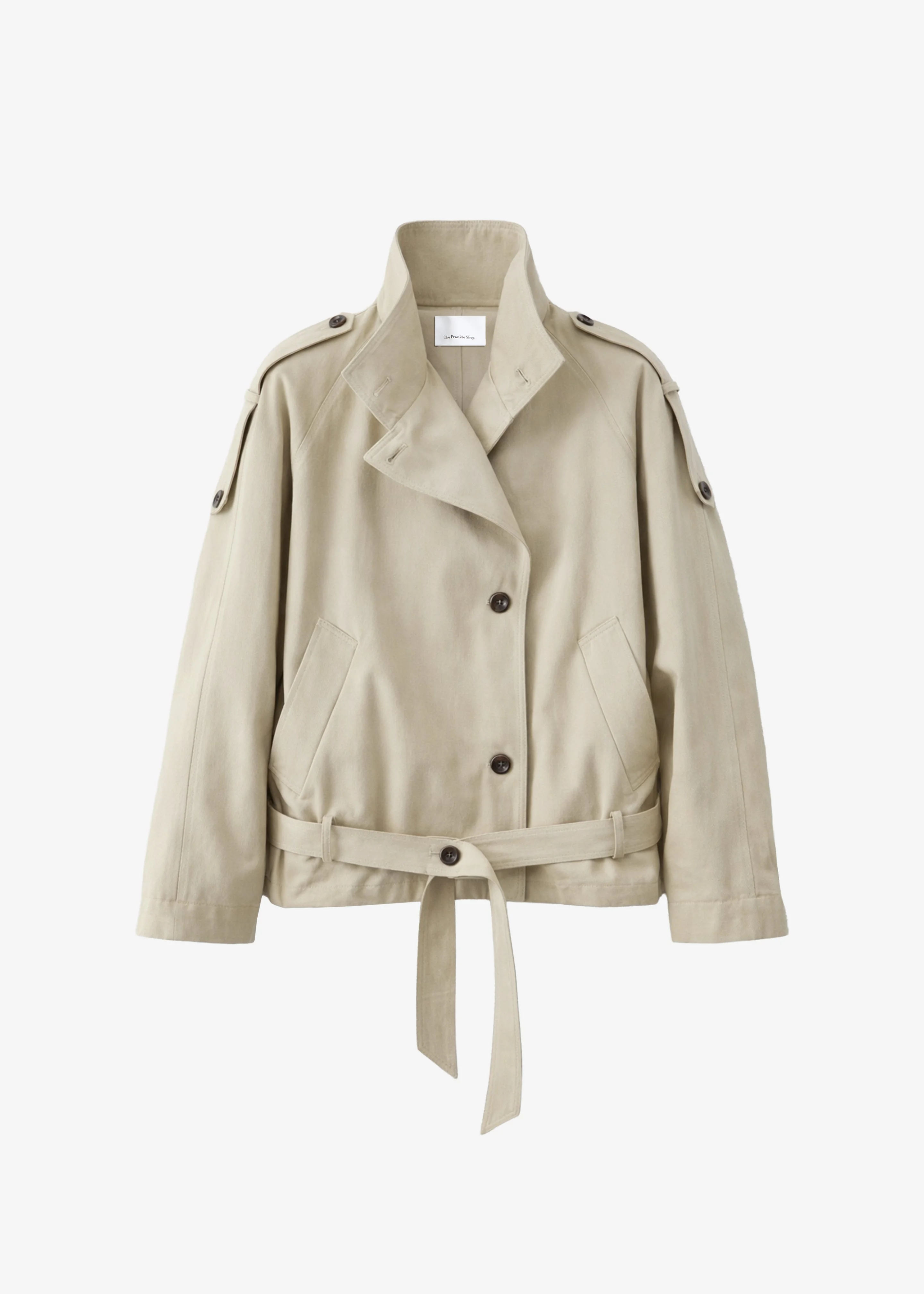 Vallby Belted Short Trench - Beige - 1