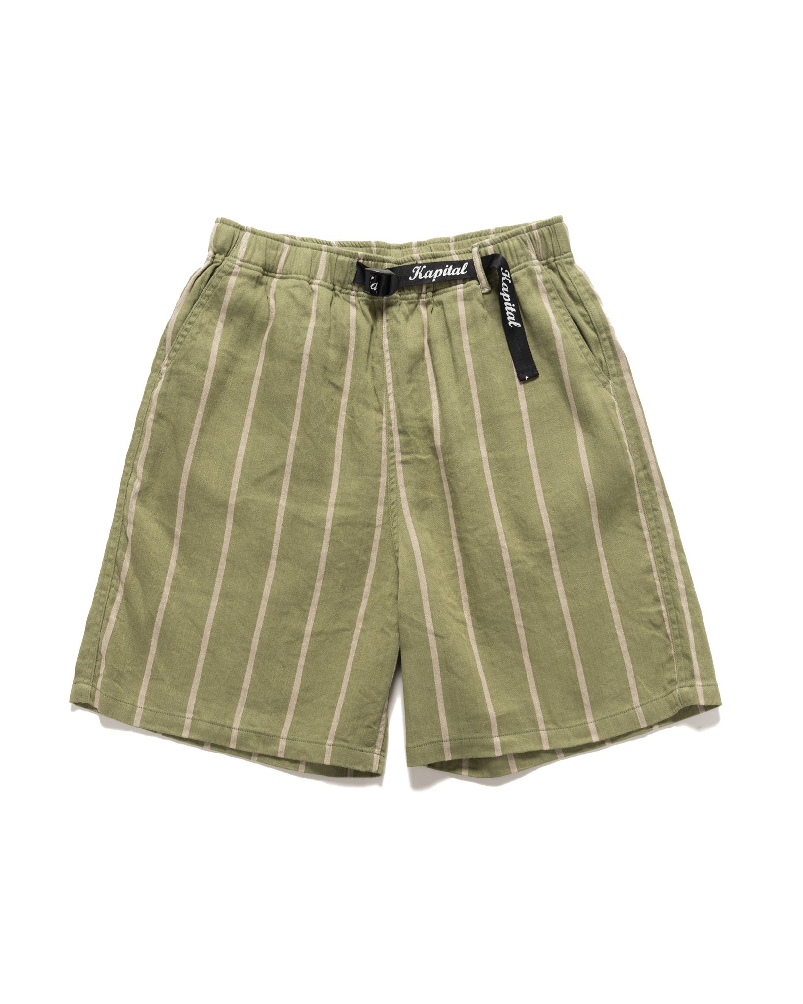 Linen PHILLIES Stripe EASY Shorts Khaki - 1