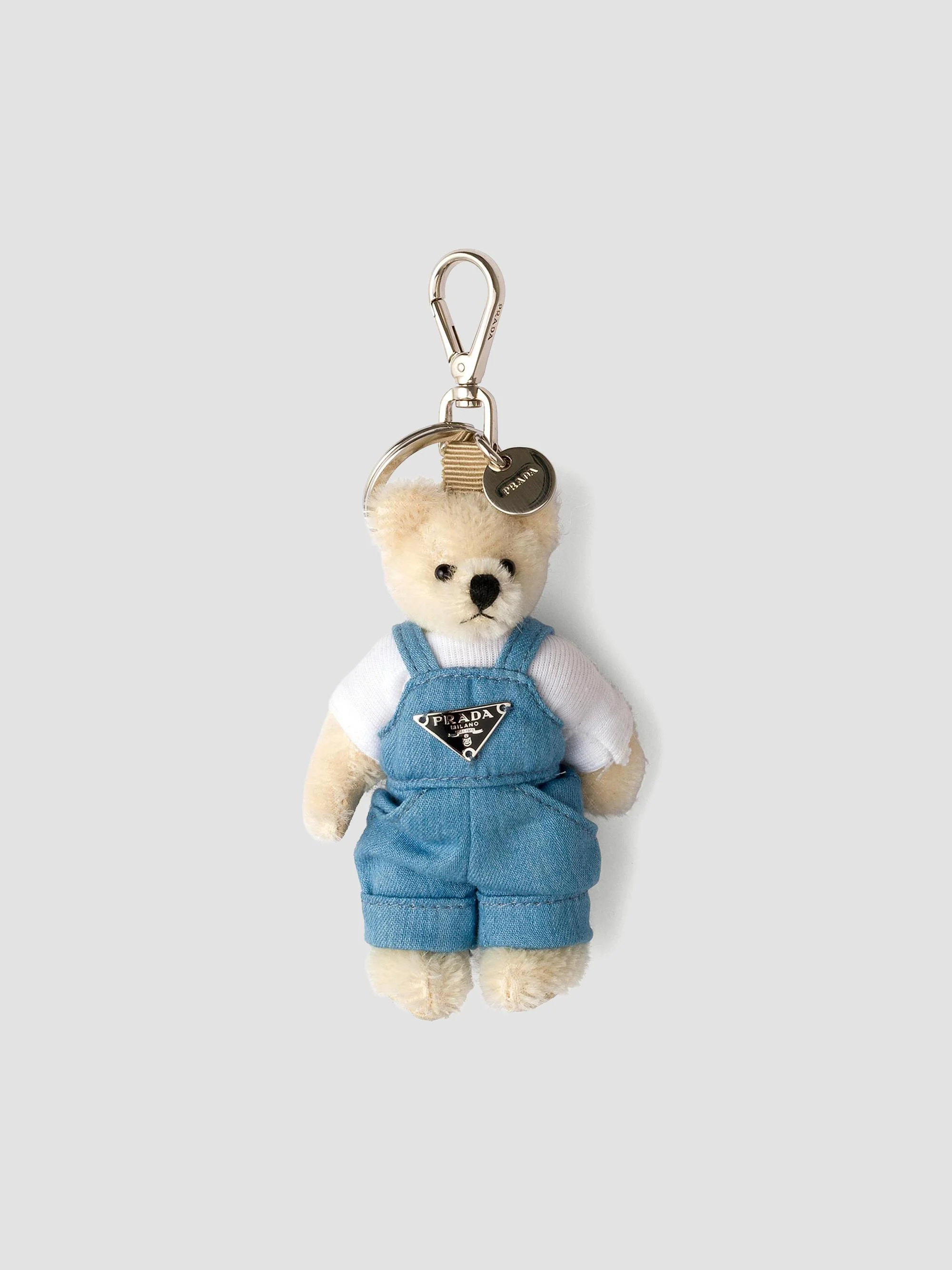 Women's Teddy Bag Charm with Metal Ring - White - 1