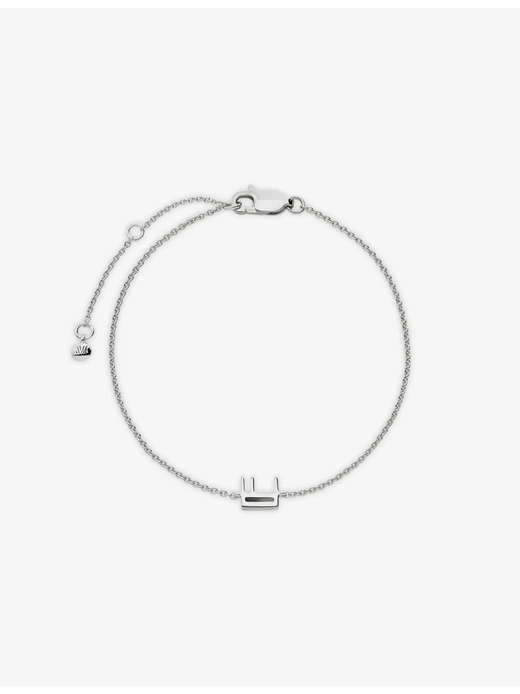 Initial E 925 Sterling Silver Chain Bracelet - 1