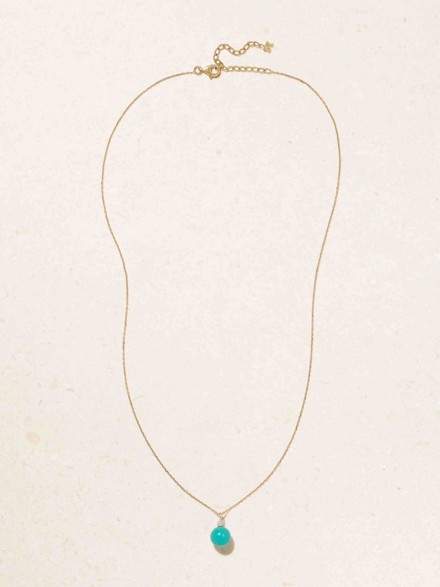 14-karat gold, turquoise and diamond necklace Turquoise - 4