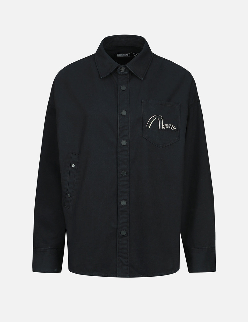 EVISU Kamon and Logo Embroidery Shirt Jacket outlook