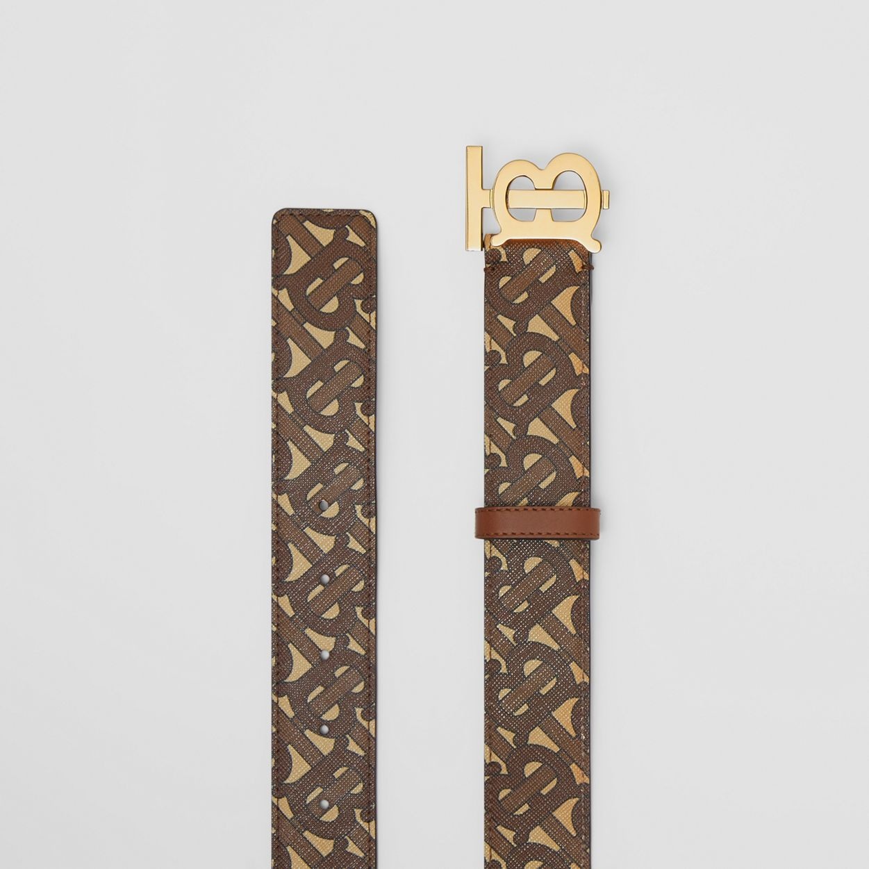Monogram Stripe and Leather Belt - 6