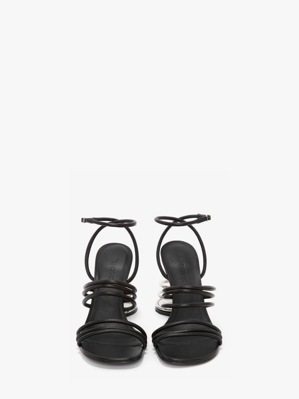 SPIRAL HEEL LEATHER SANDALS - 3