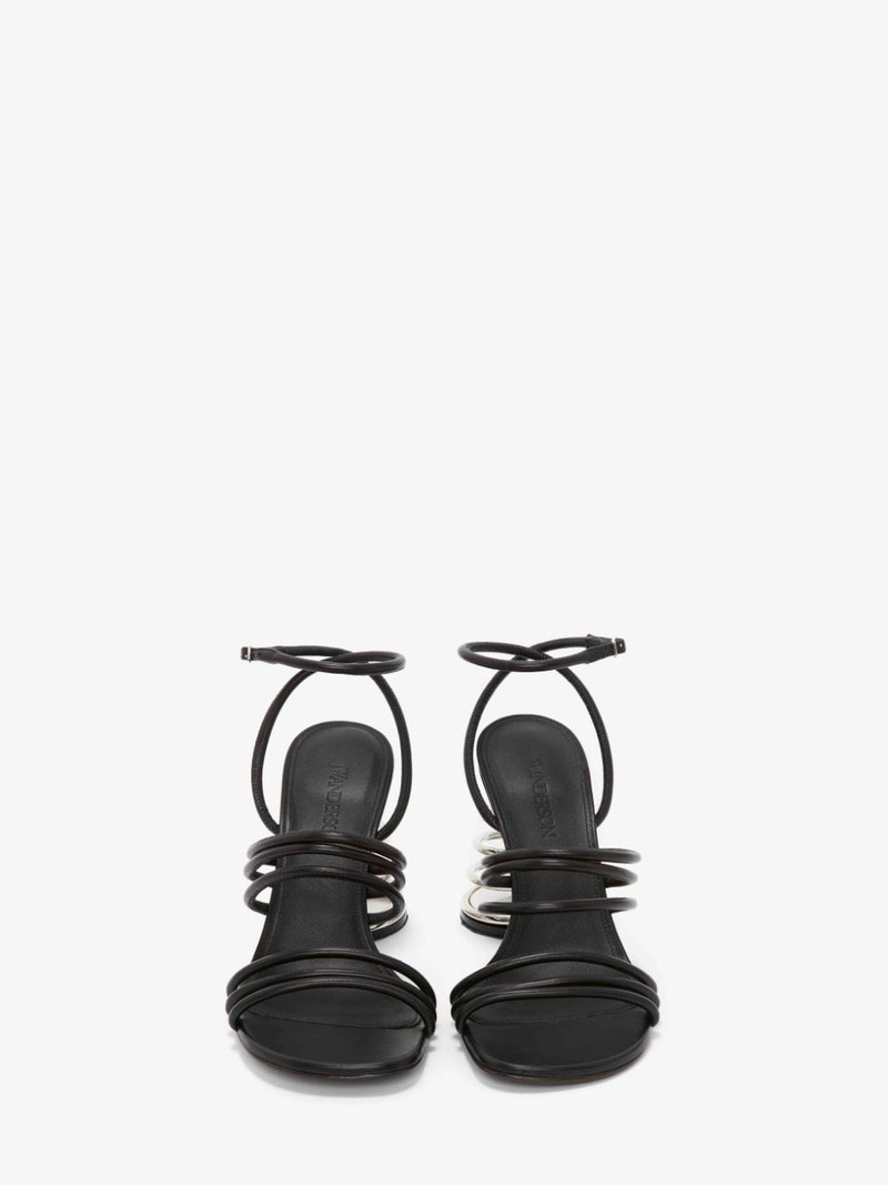 SPIRAL HEEL LEATHER SANDALS 3