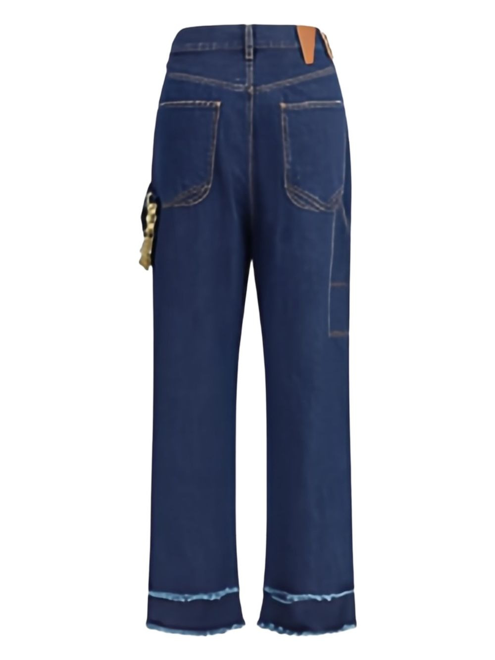 chain-embellished frayed jeans - 2