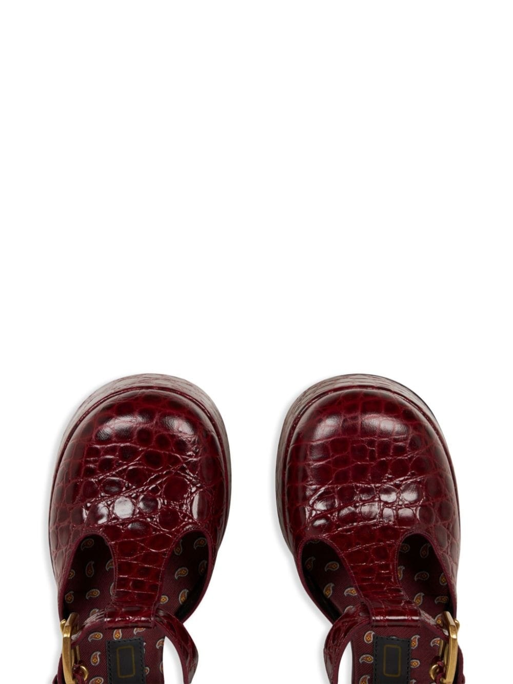 110mm crocodile-embossed platform pumps - 3