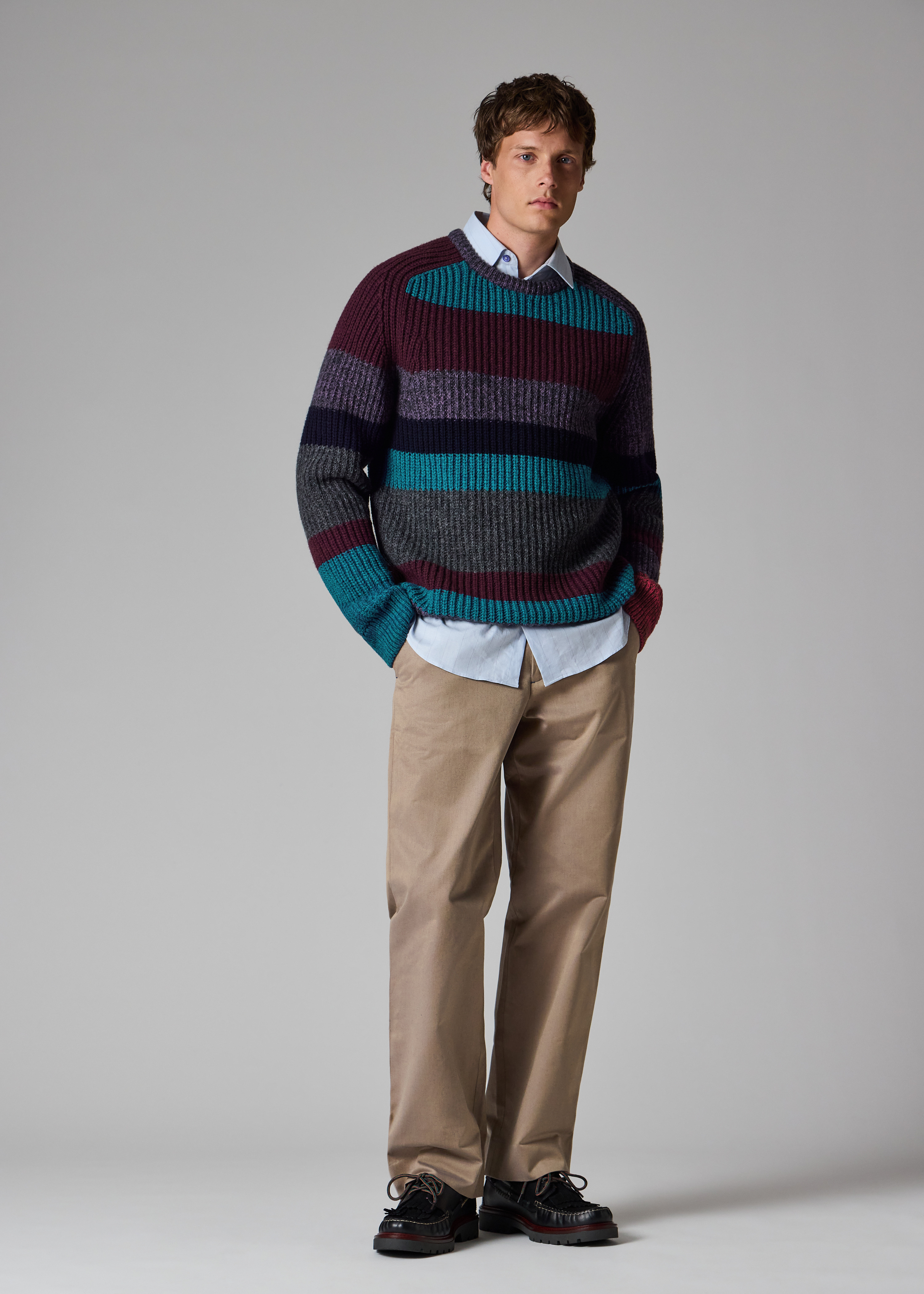 Paul Smith loves Barbour - Multi Stripe Crew Neck Sweater - 9