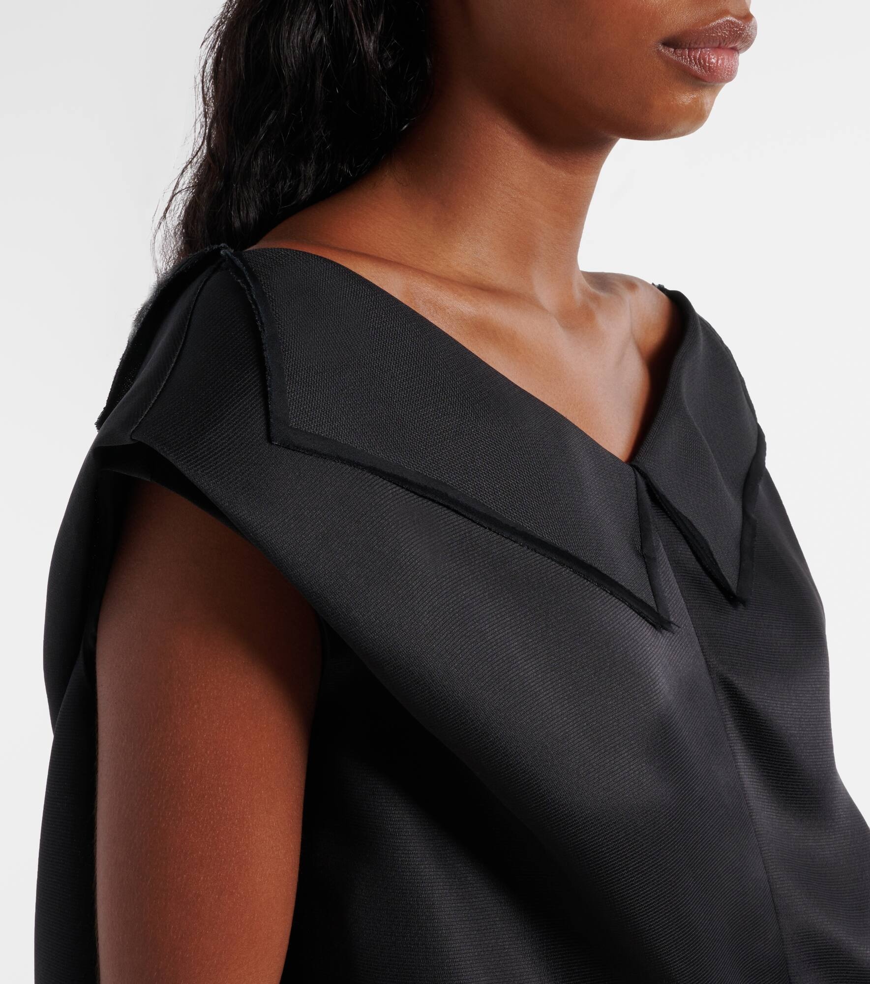 Selly off-shoulder silk gazar top - 5