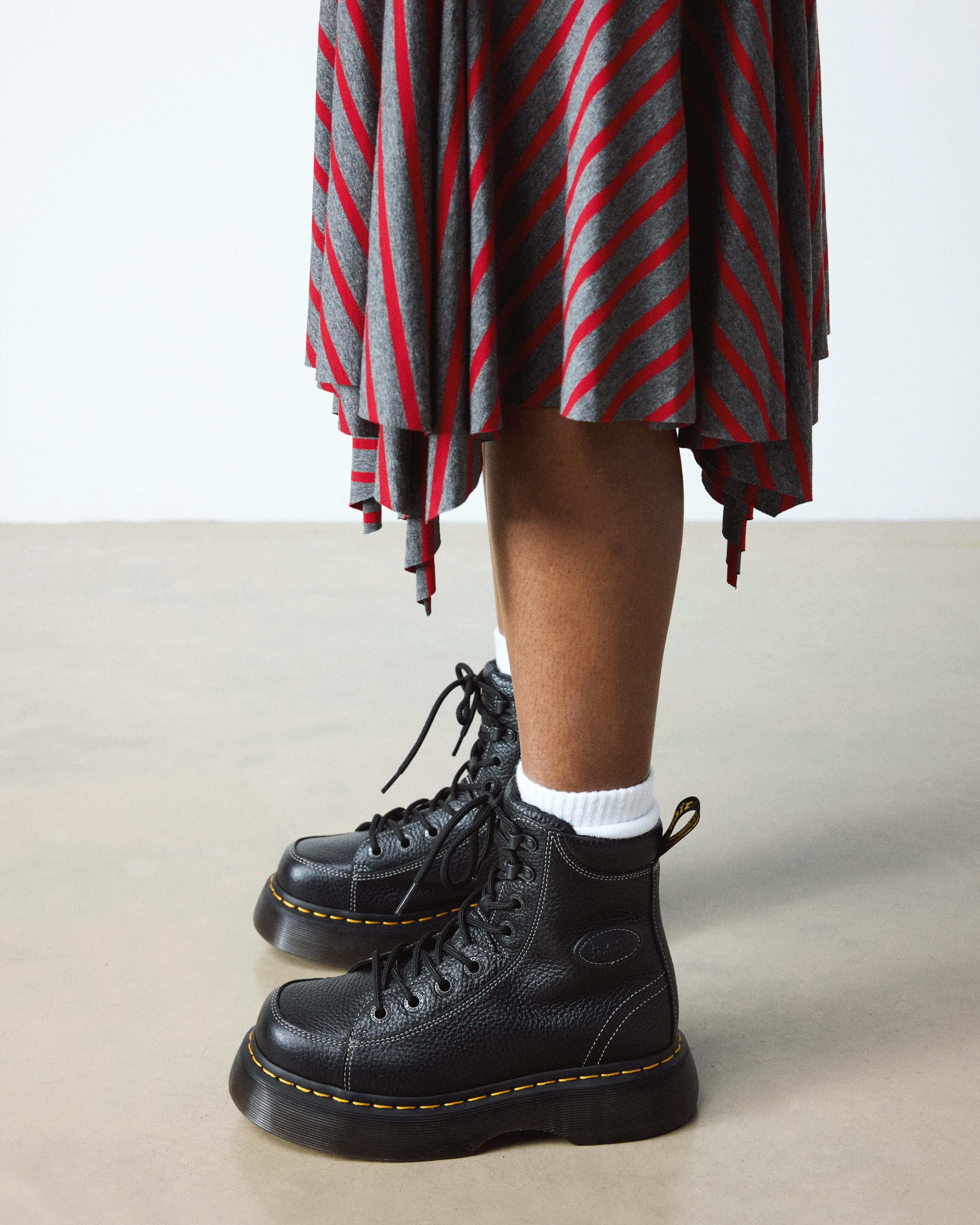 BUZZ 8-EYE MILLED NAPPA LEATHER BOOTS - 6