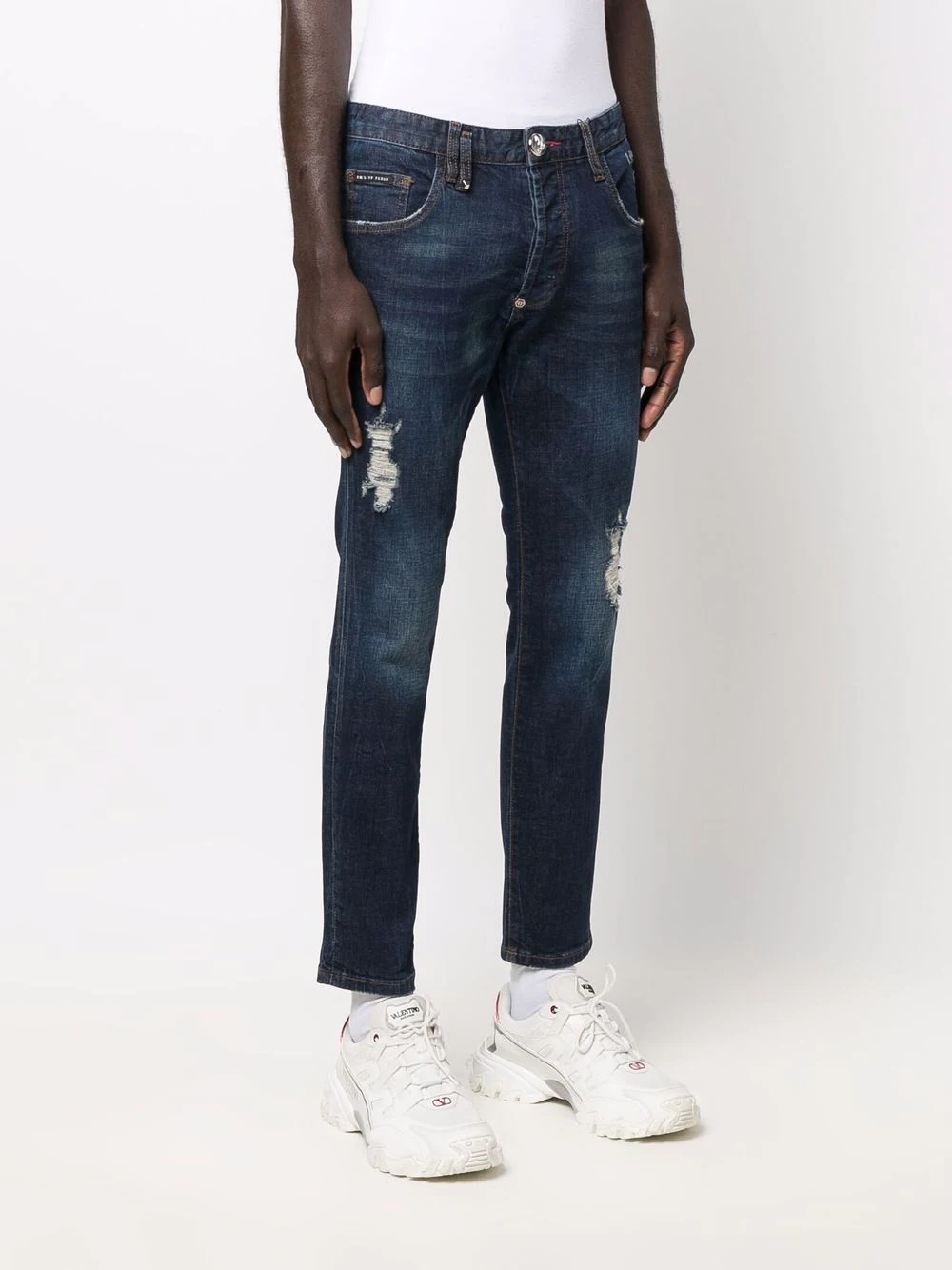 distressed slim fit jeans - 3