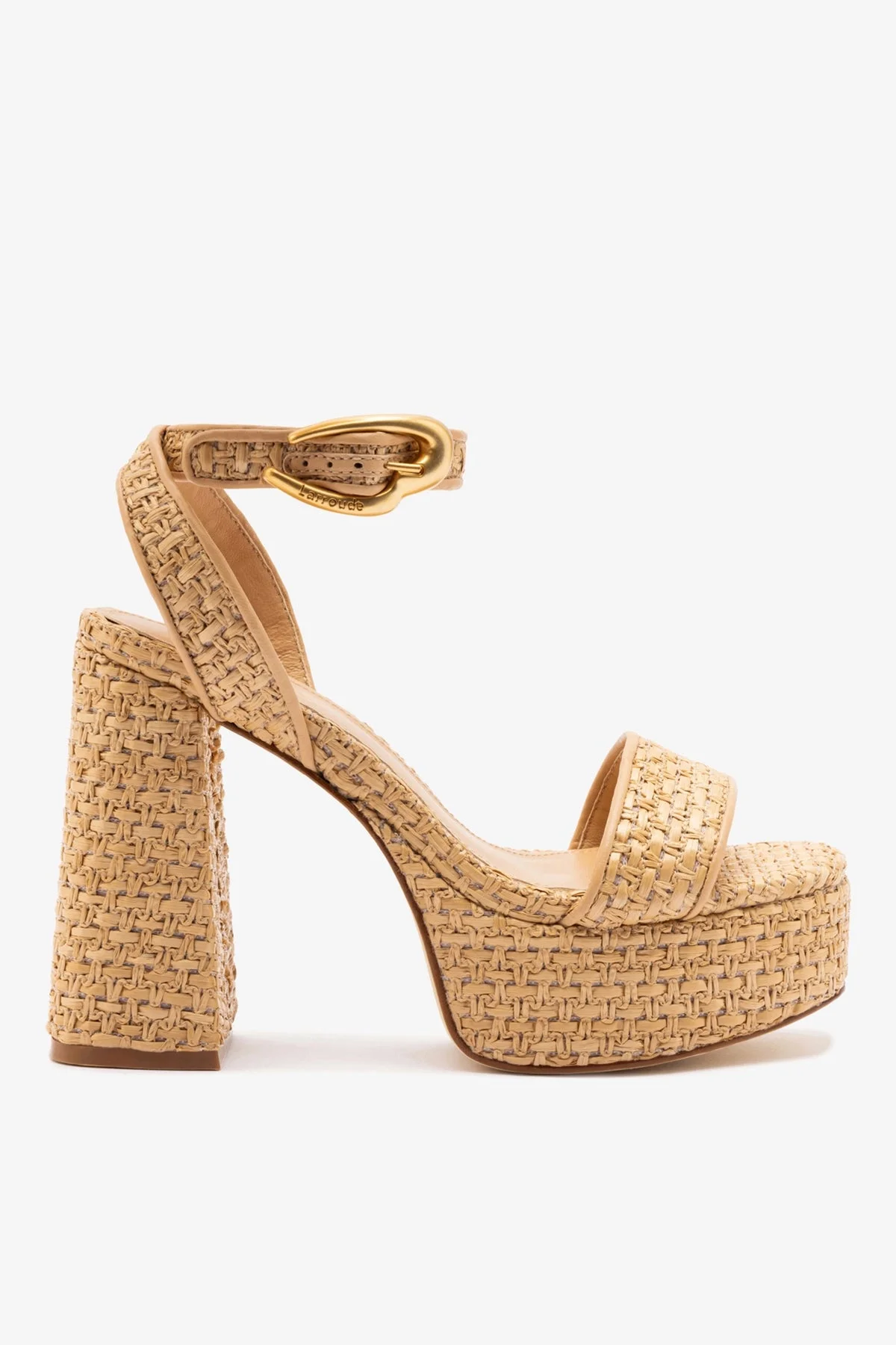 Dolly Verona Sandal In Beige Leather and Natural Raffia - 1