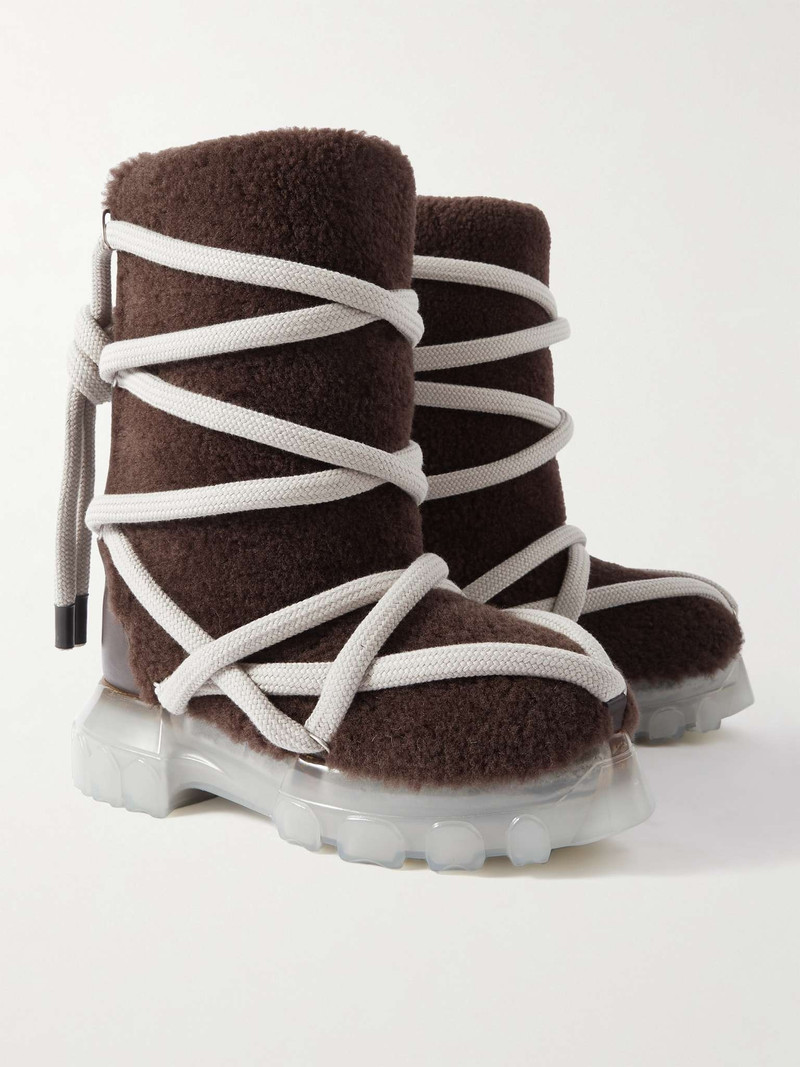 Lunar Tractor Leather-Trimmed Shearling Boots 4
