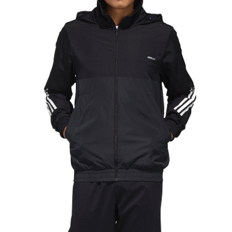 adidas neo M SS WRMLN WB Sports Windbreaker Jacket Black FN6538 - 3