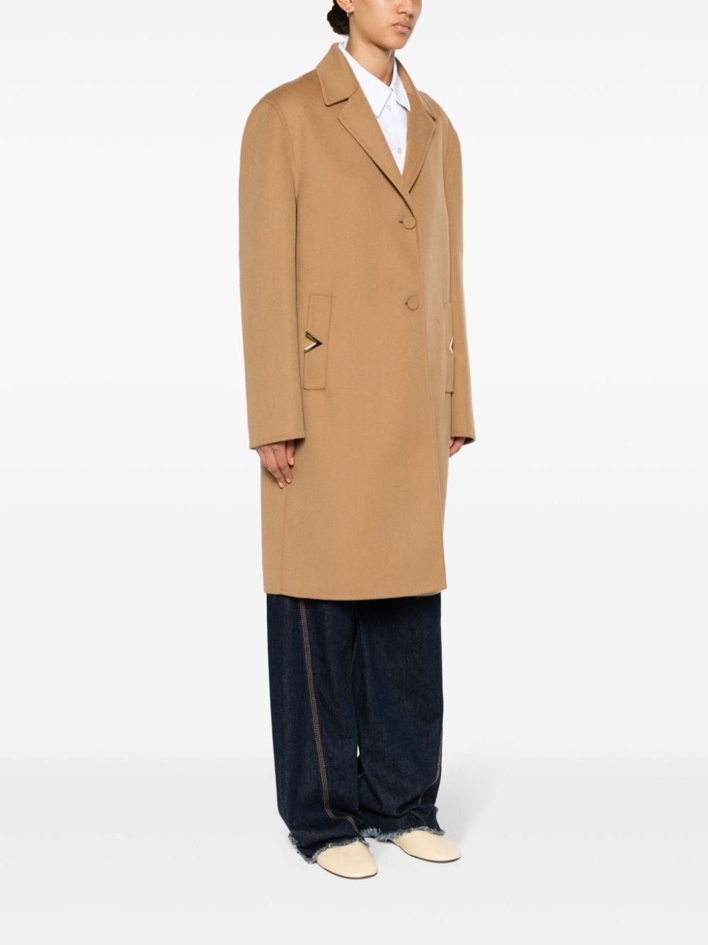 VLogo felted coat - 3
