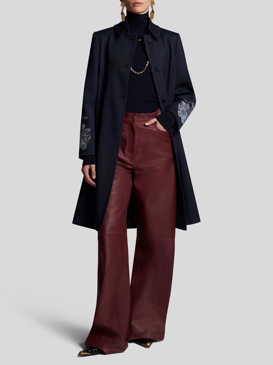 GABARDINE COAT WITH EMBROIDERY - 2