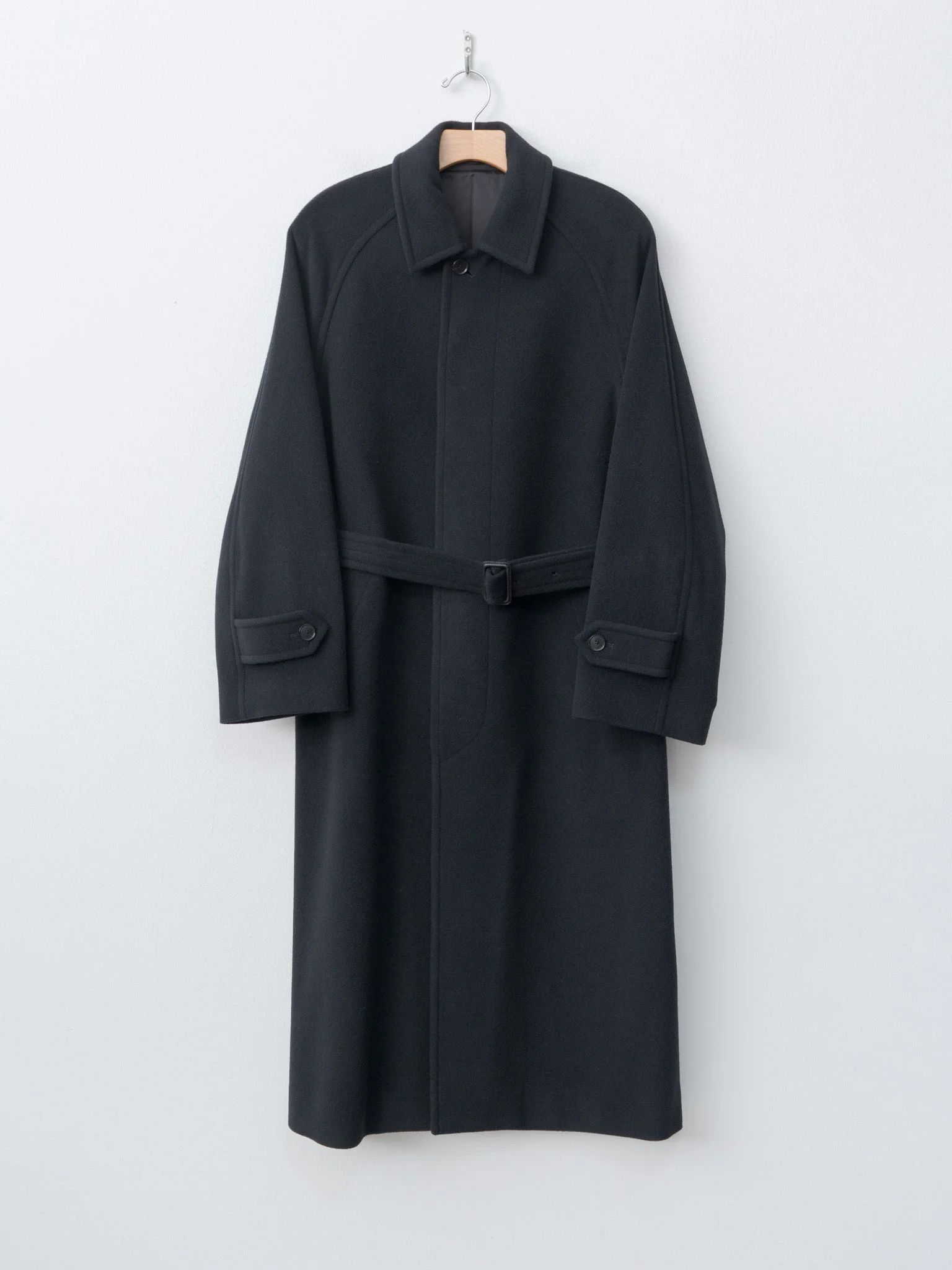 Super Fine Wool Mosser Soutien Collar Coat - Black - 1