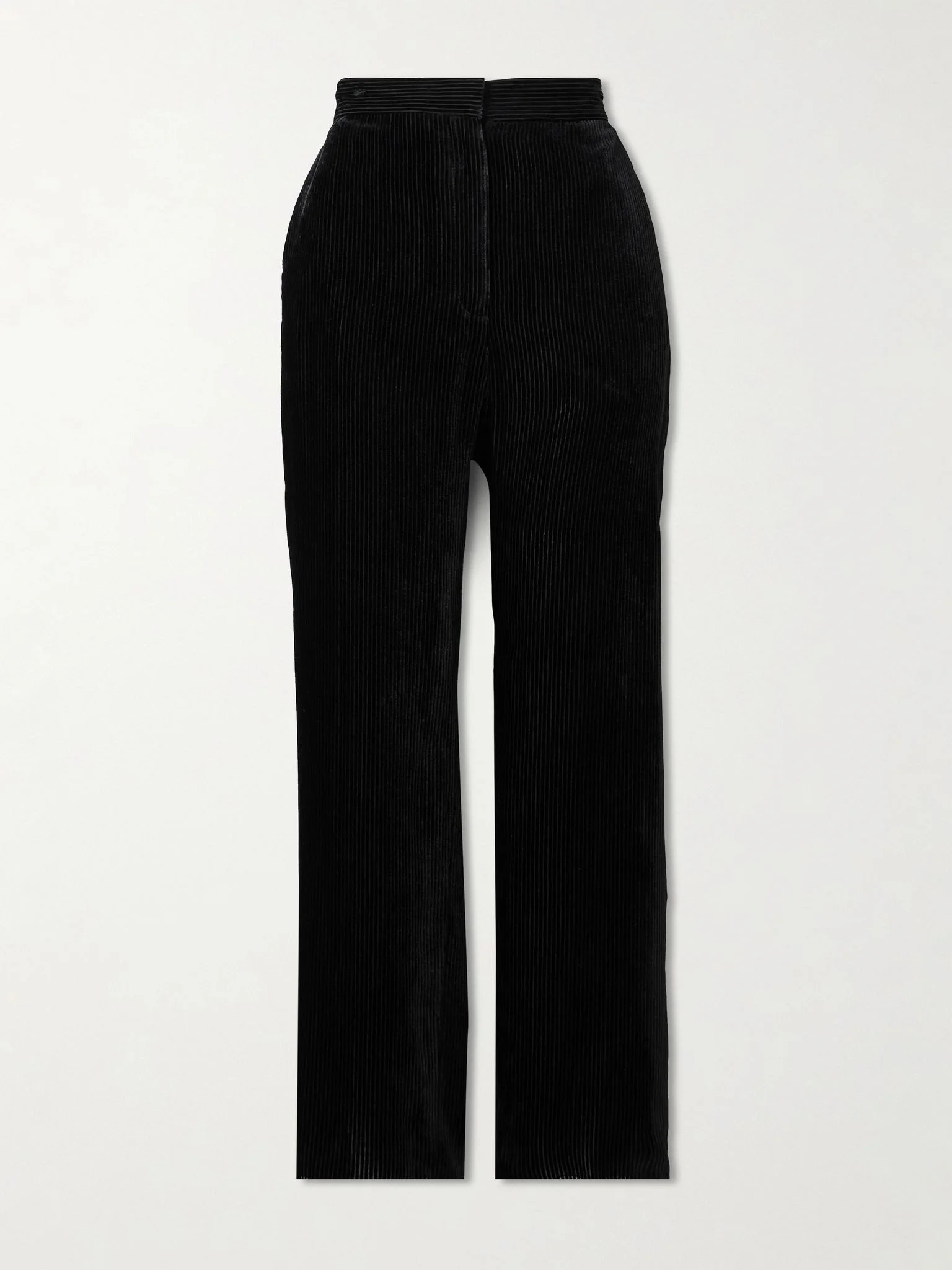 Anker ribbed velvet straight-leg pants Black - 1