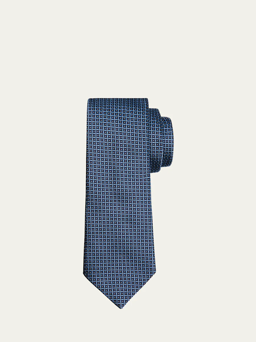 Men's Micro-Square Silk Tie - 1