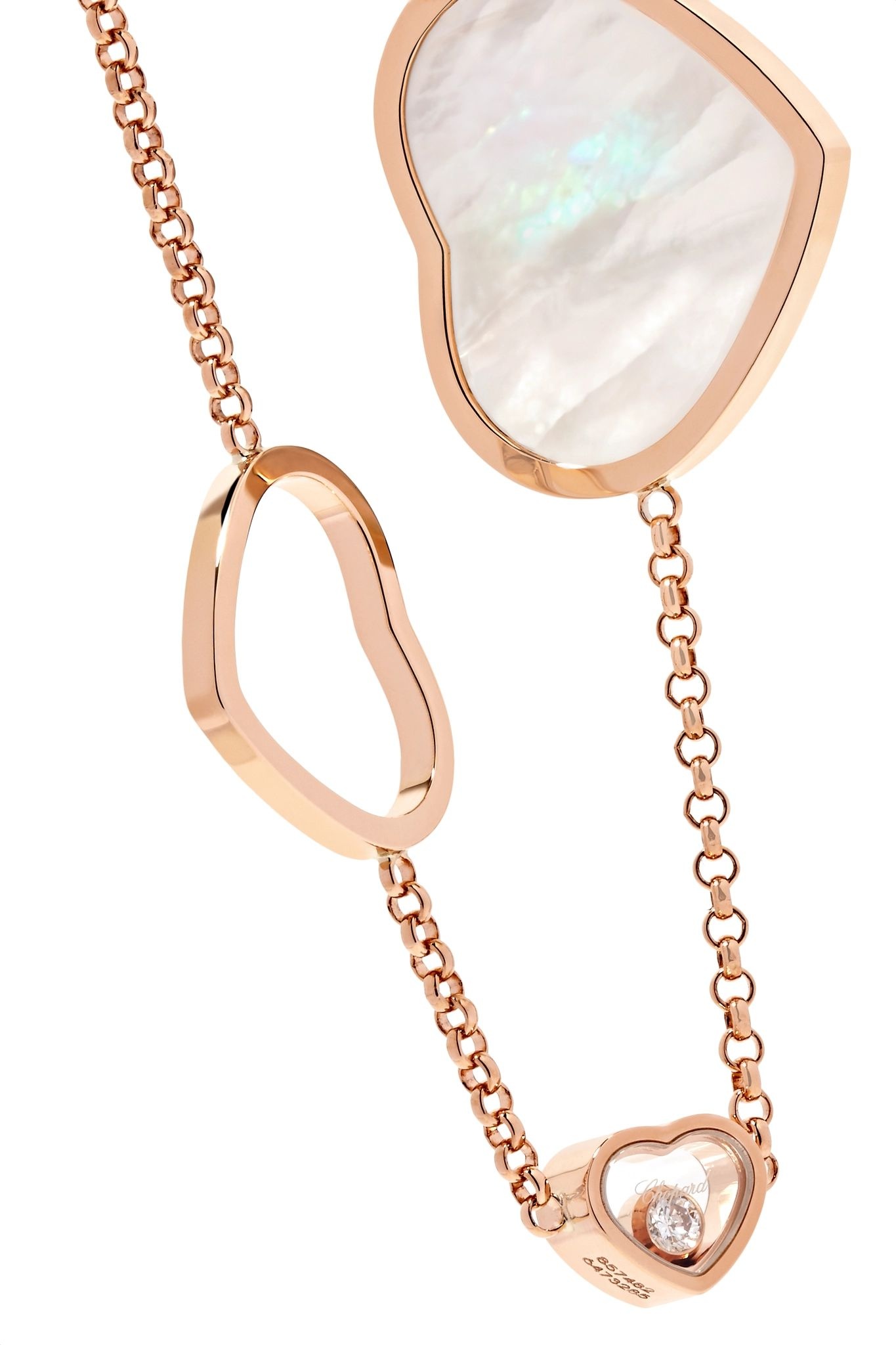 Happy Hearts 18-karat rose gold, diamond and mother-of-pearl bracelet - 4