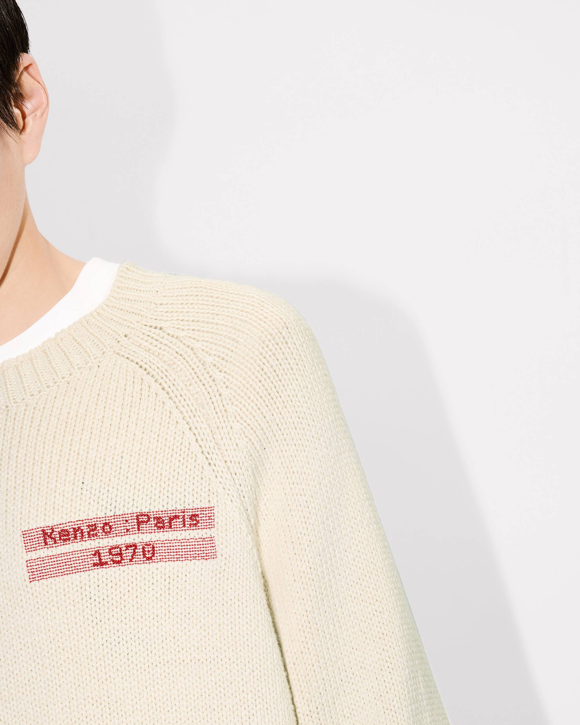 'KENZO City' embroidered knitted jumper in cotton wool - 6