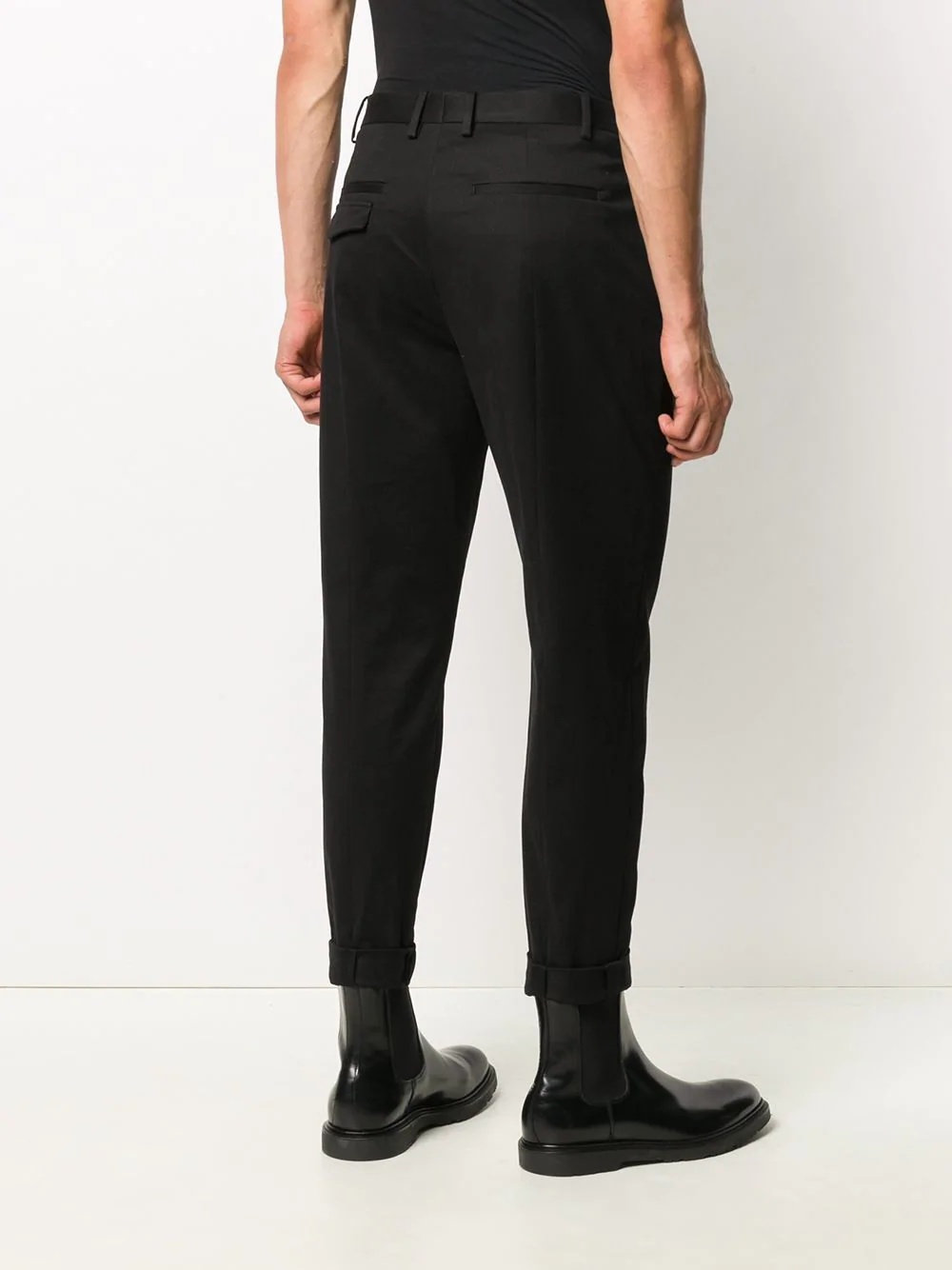 tapered leg tailored trousers - 4