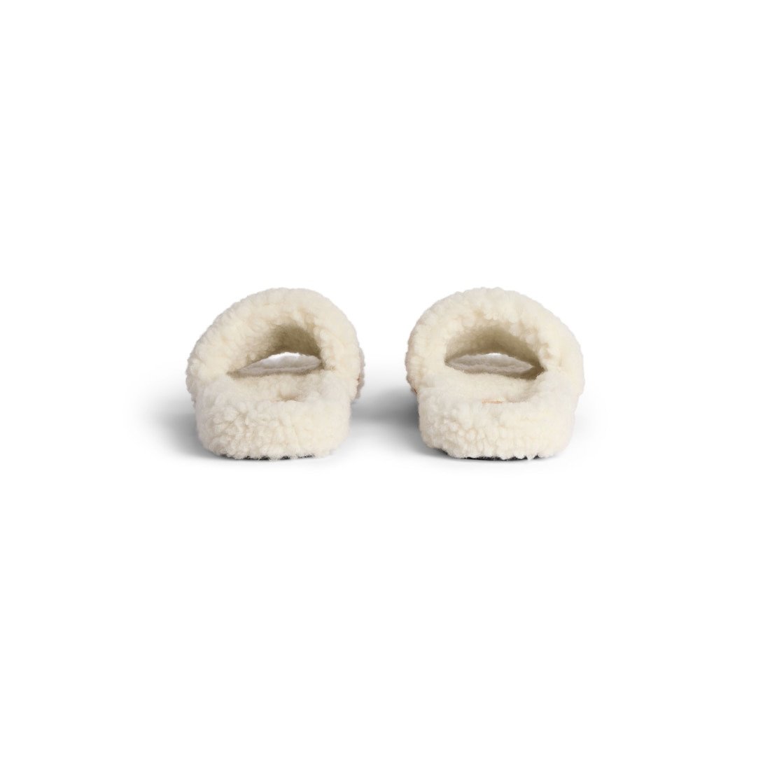 Women's Furry Slide Sandal in Off White/brown - 5