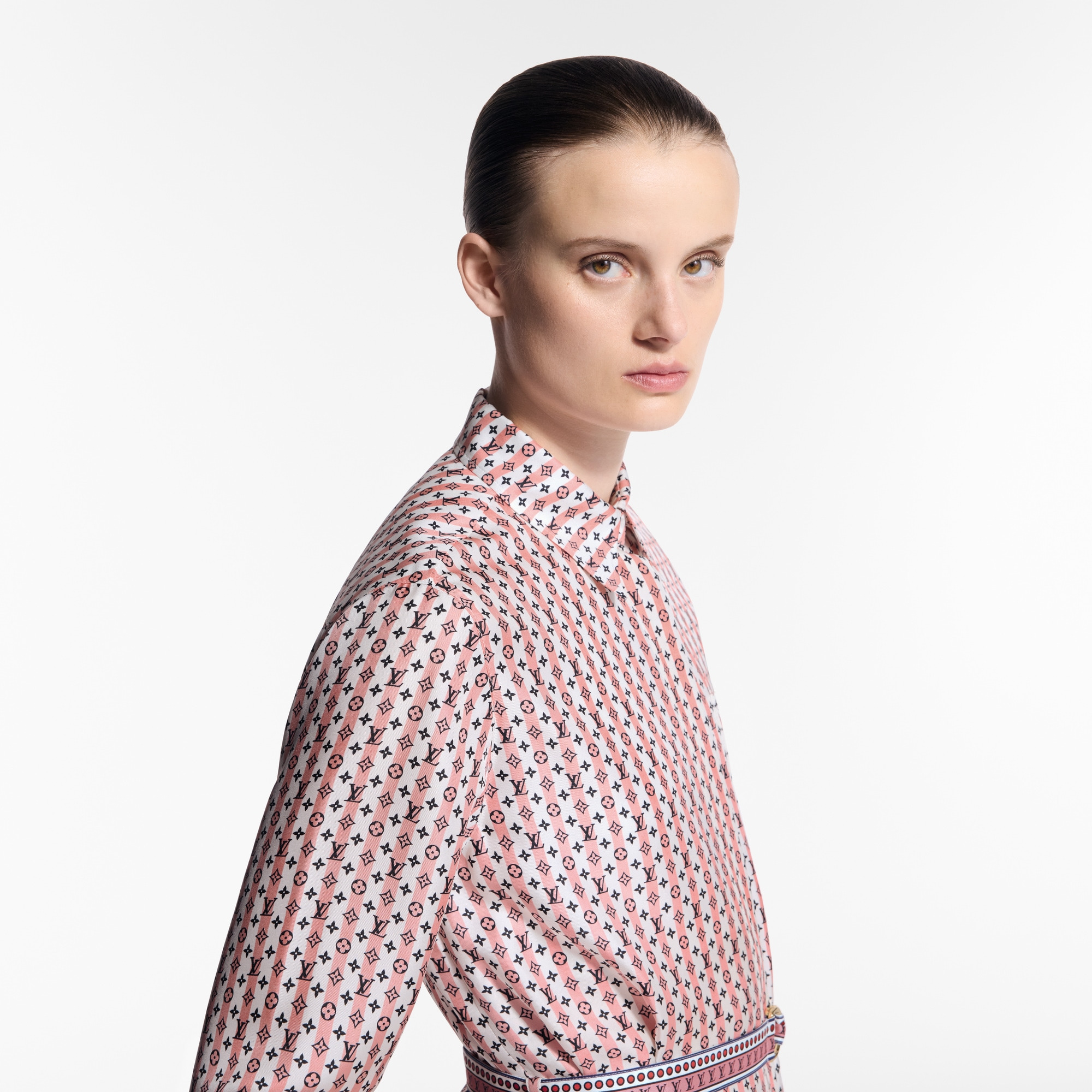 Scarf Print Shirt Dress - 3