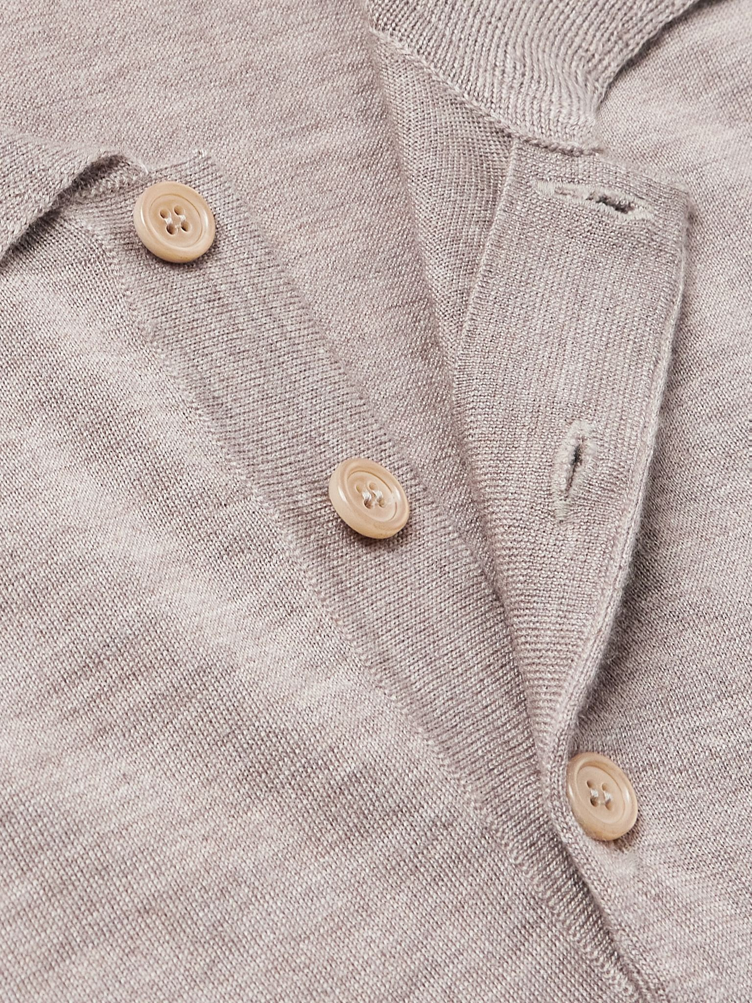 Cashmere and Silk-Blend Polo Shirt Beige - 5