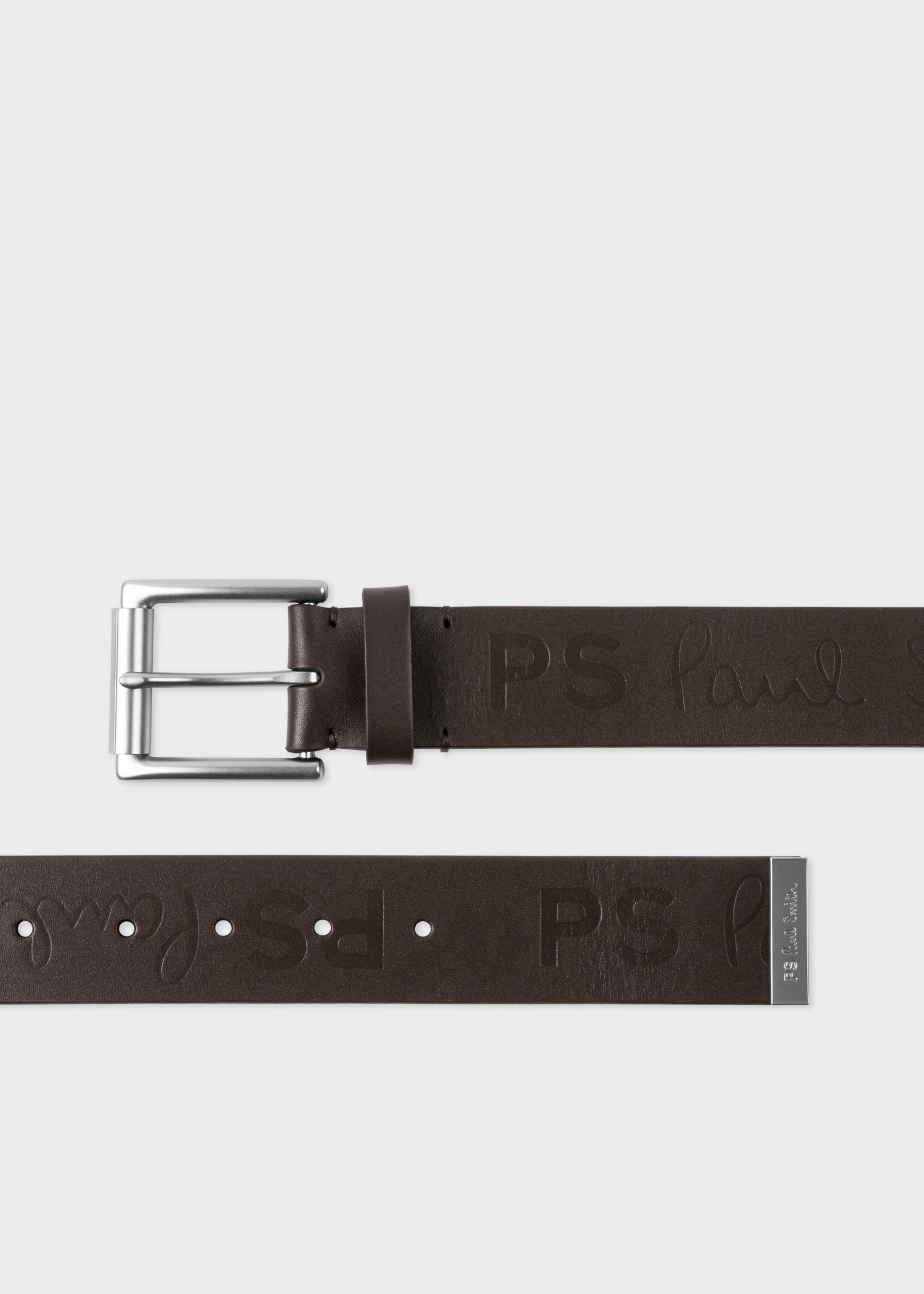 Brown 'PS' Embossed Belt - 1