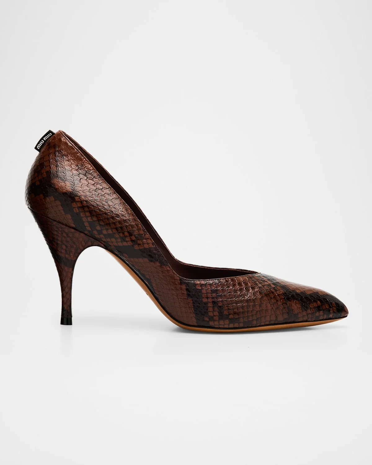Python-Printed Leather Pumps - 1