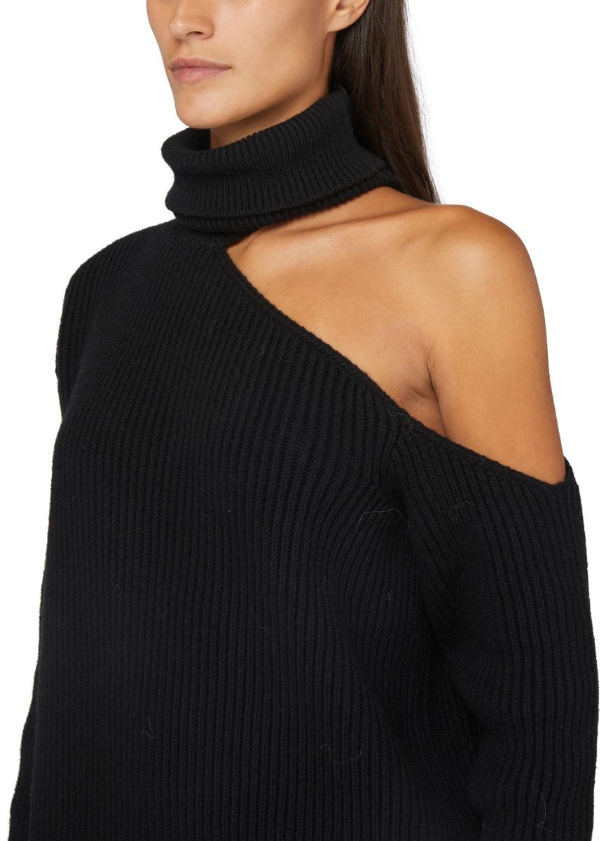 Turtleneck cold-shoulder jumper - 4