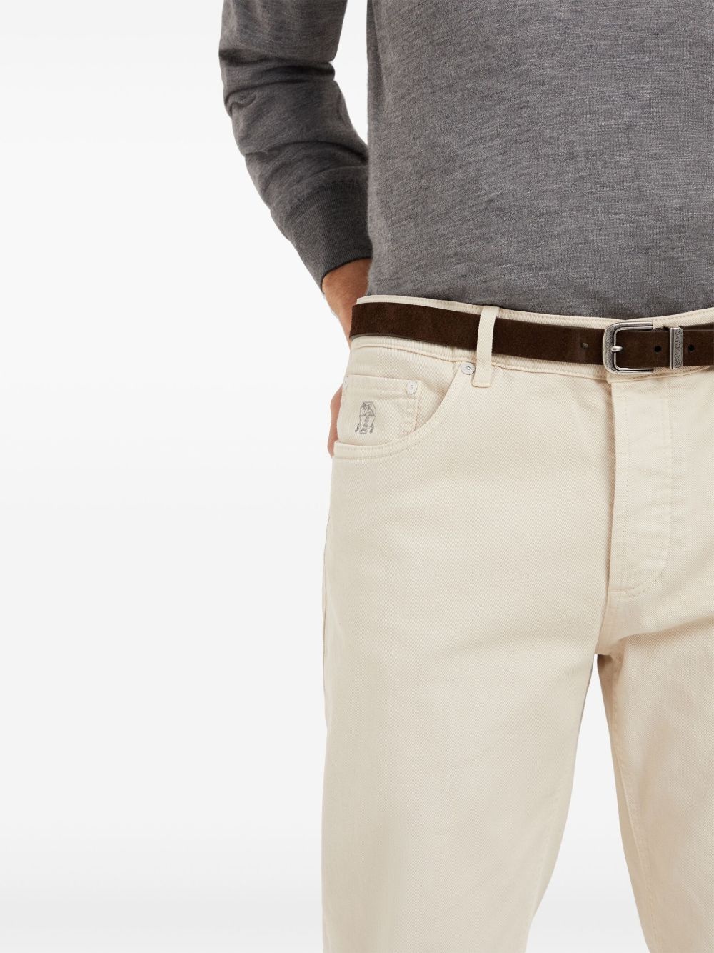 straight-leg stretch-cotton trousers - 4