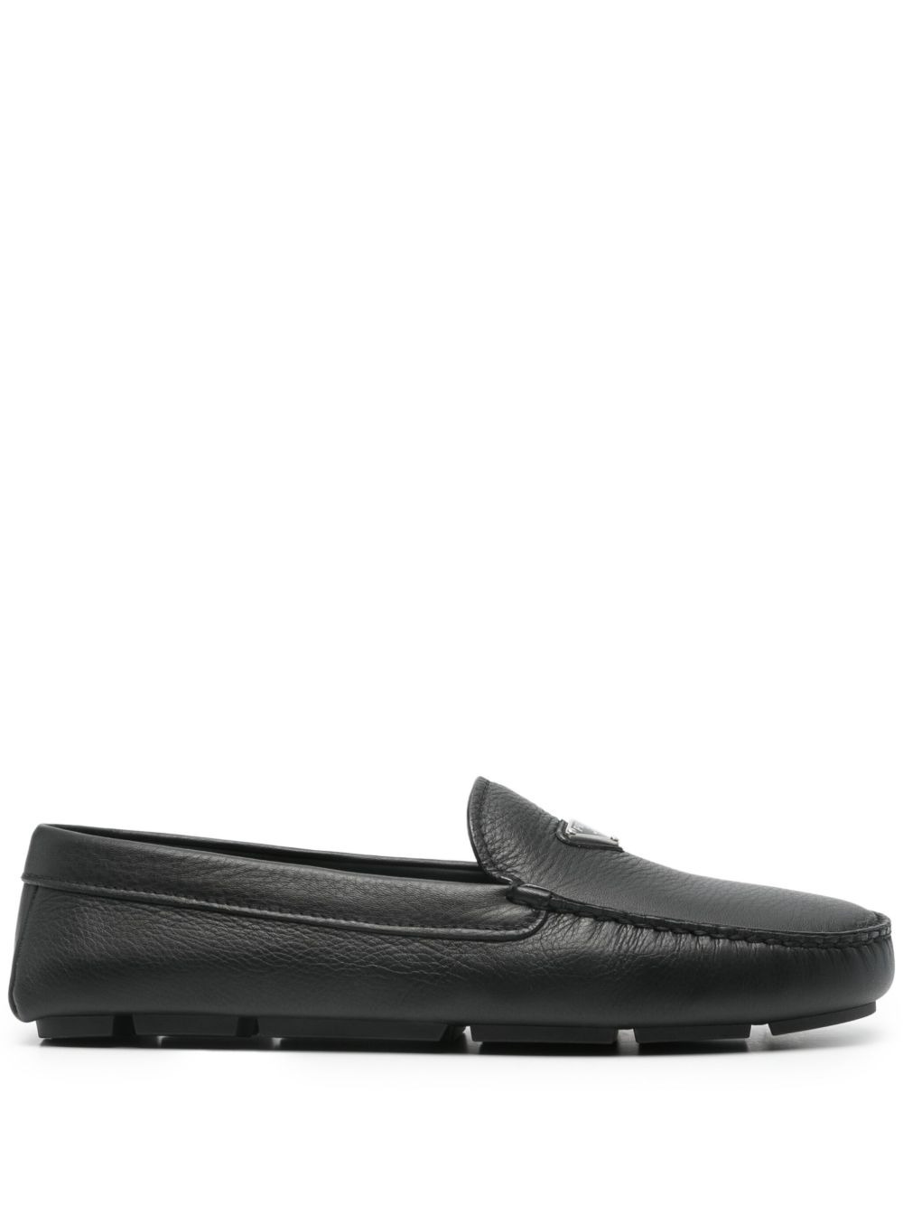 triangle-logo leather loafers - 1