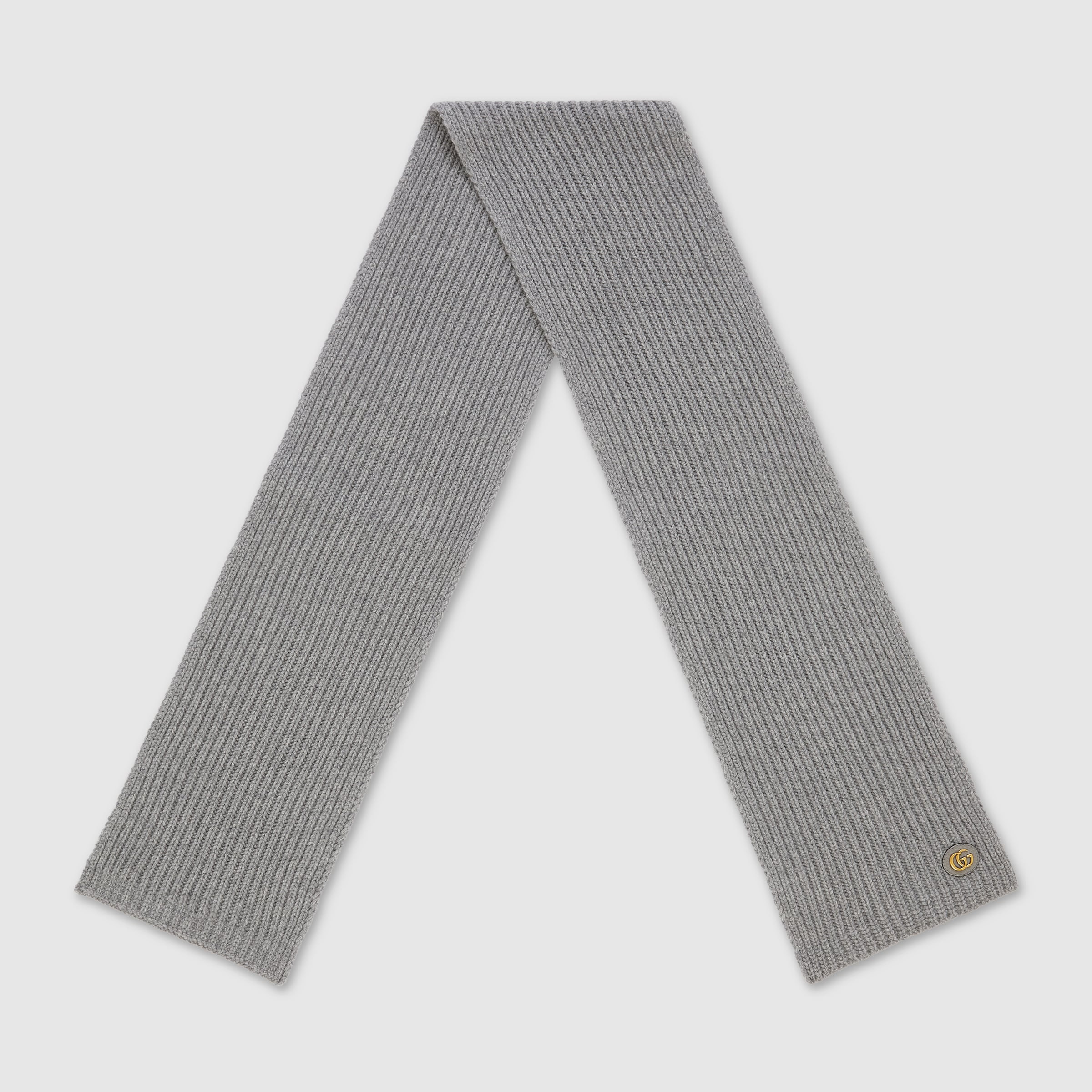 Wool cashmere scarf with patch - 2