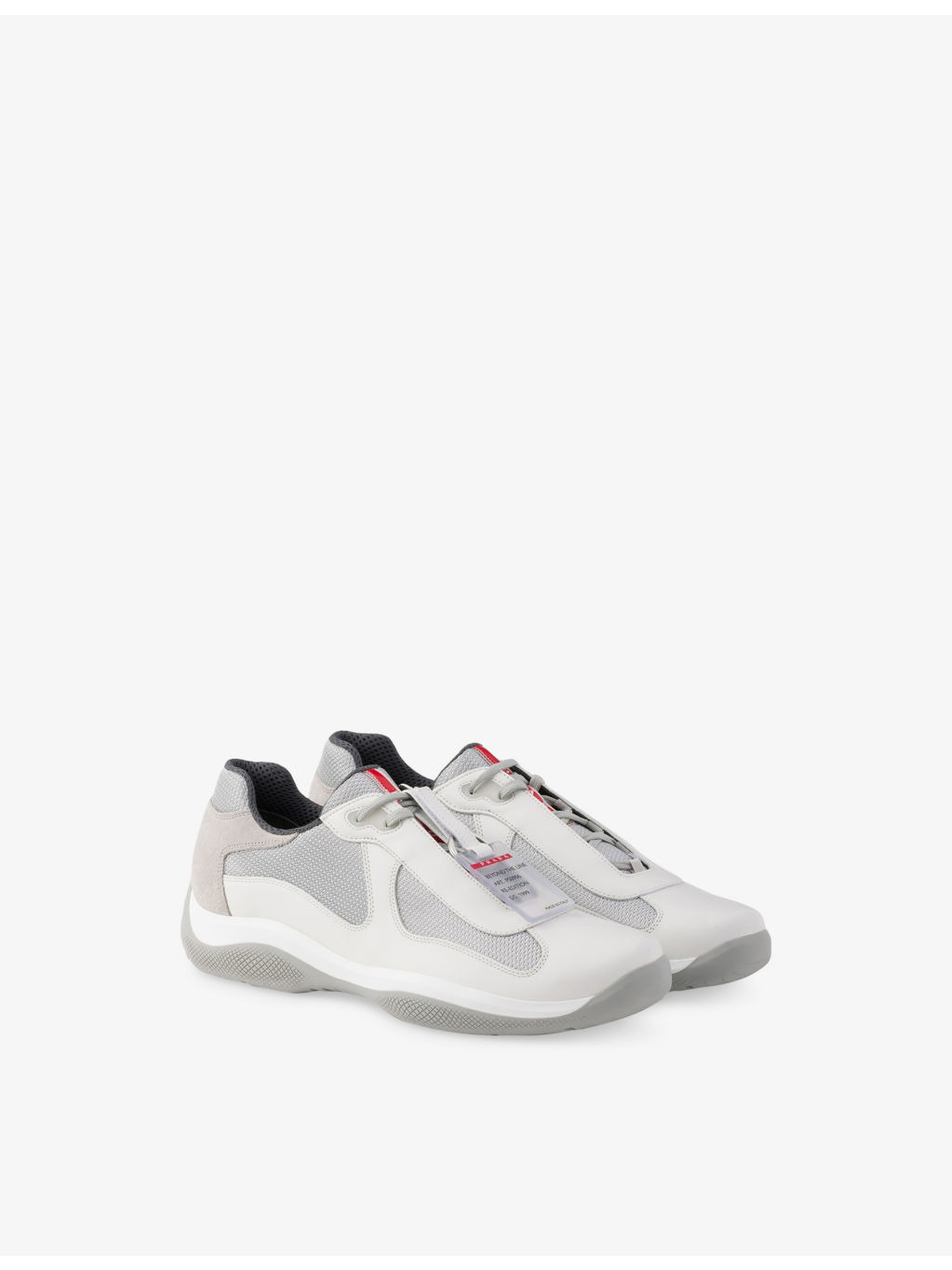 America's Cup ring-embellished leather and mesh low-top trainers - 4