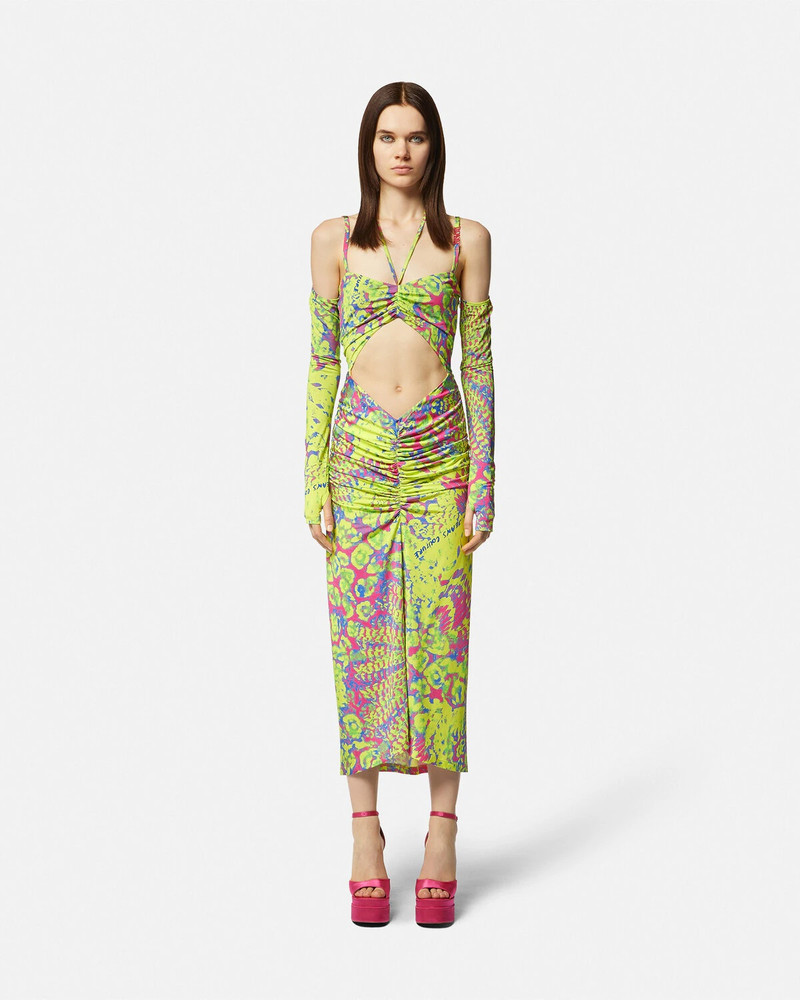 VERSACE JEANS COUTURE Animalier Cutout Midi Dress outlook