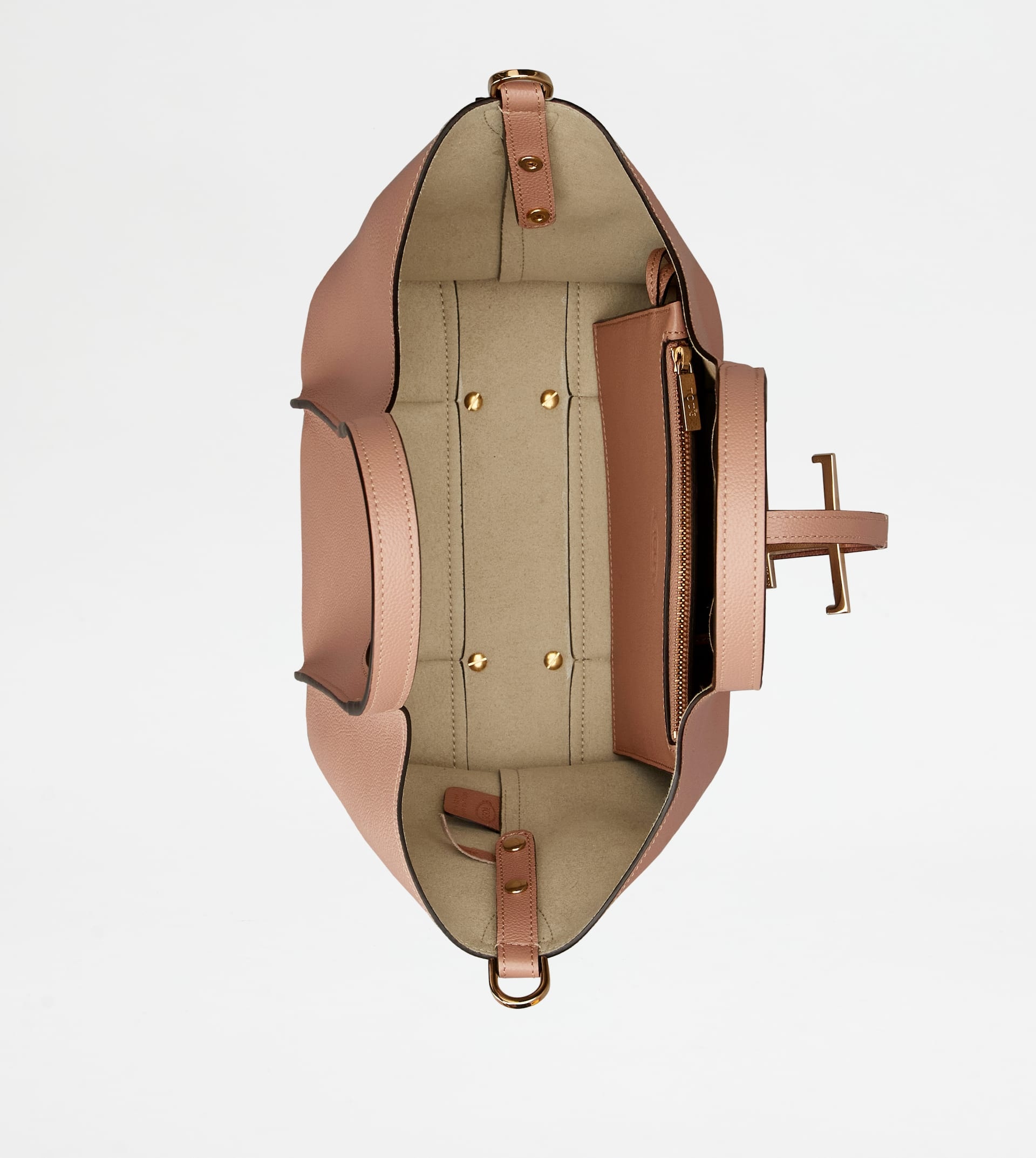 T TIMELESS SHOPPING BAG IN LEATHER MINI - PINK - 5