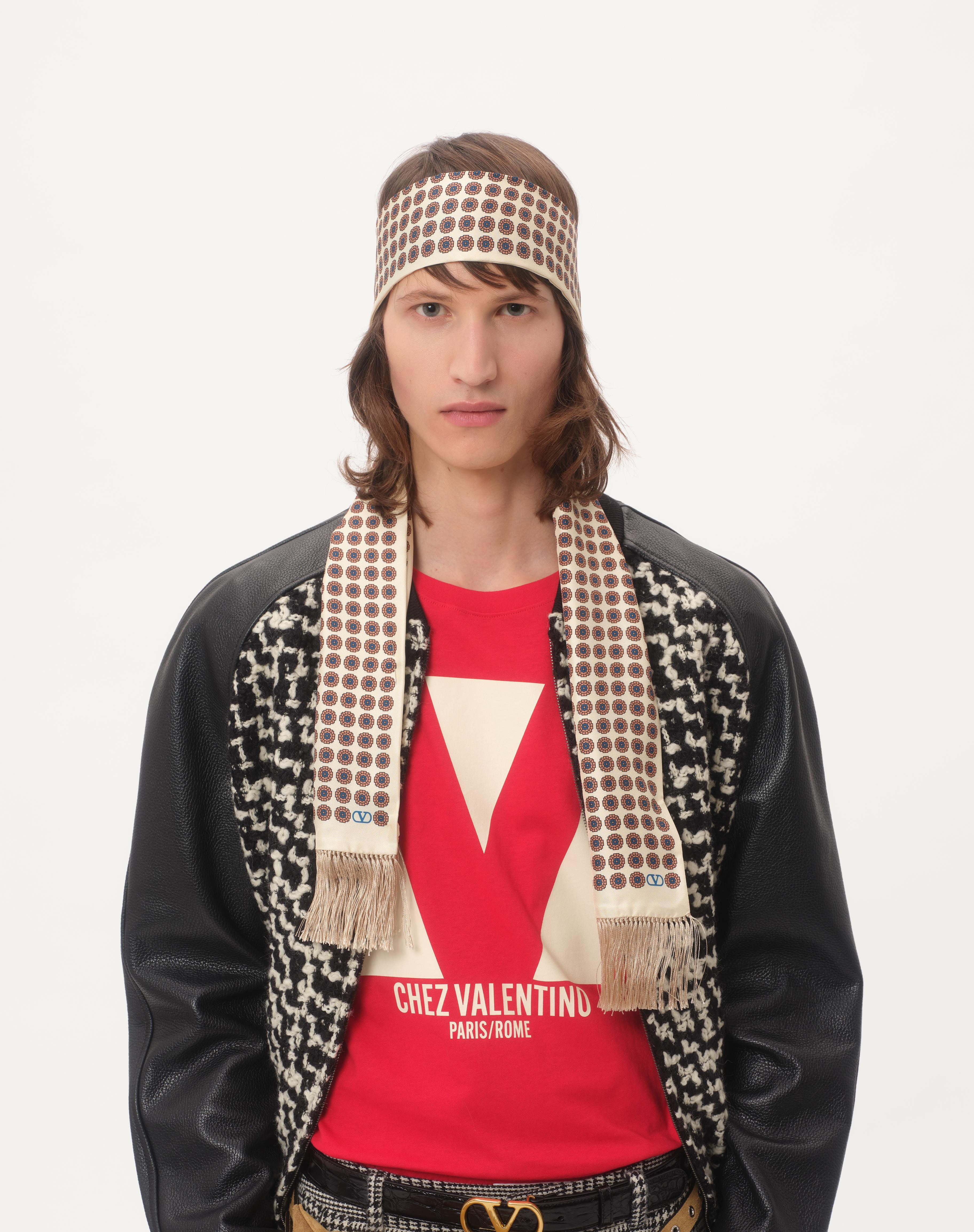 COTTON T-SHIRT WITH CHEZ VALENTINO PRINT - 5