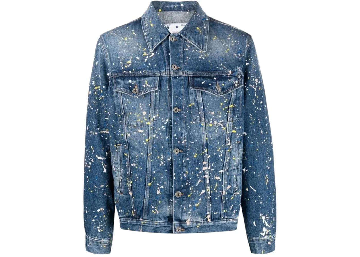 OFF-WHITE Paint Splatter Skate Fit Jacket Blue - 1