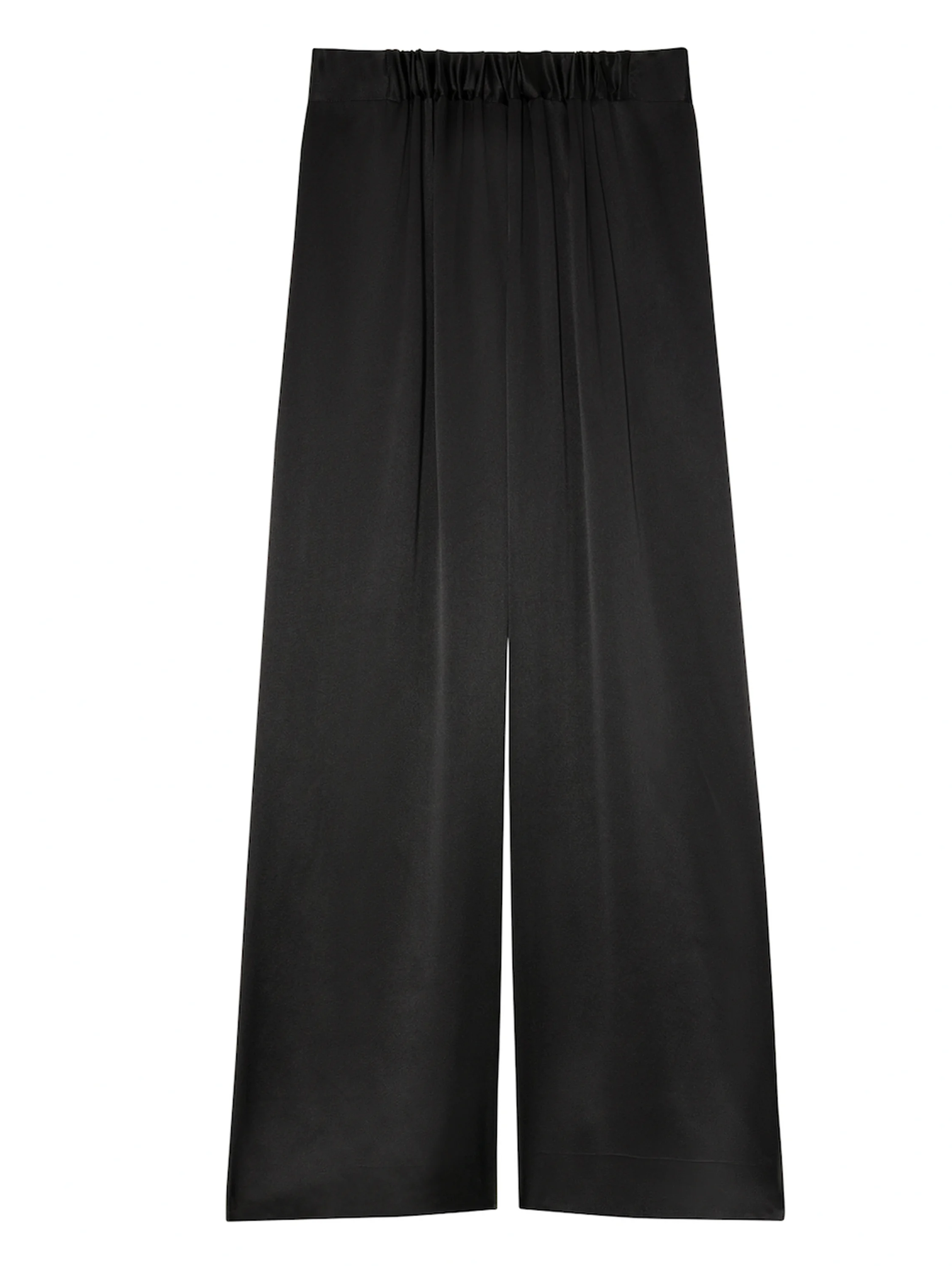 BLACK SILK PALAZZO TROUSERS - 1