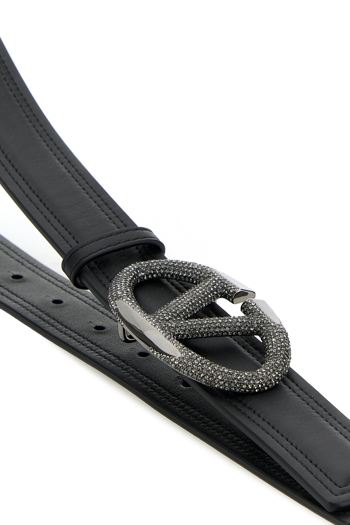 Black leather VLogo The Bold Edition belt - 4